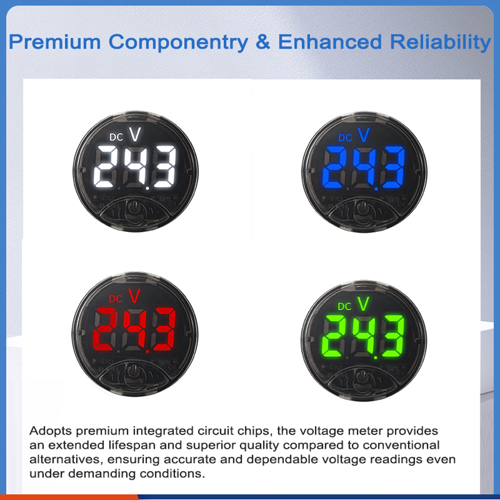 Touchscreen-voltmeter 7–120 V Dc / 0–120 V Dc Mit Unterspannungsalarm Und Verpolungsschutz, Anpassbares Digitales Farbdisplay