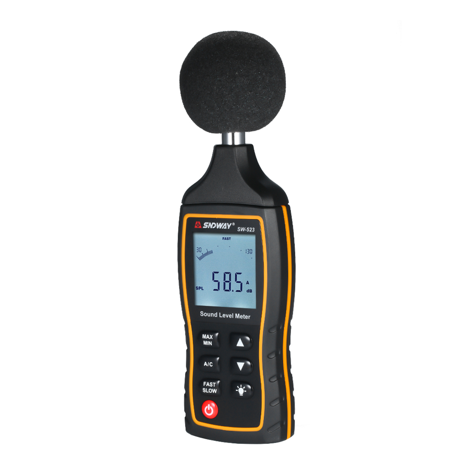 Sndway Hochpräzises Digitales Lcd-schallpegelmessgerät 30–130 Db, Dezimeter-anzeige Mit Frequenzbewertung A Und C Für Schallpegelmessungen