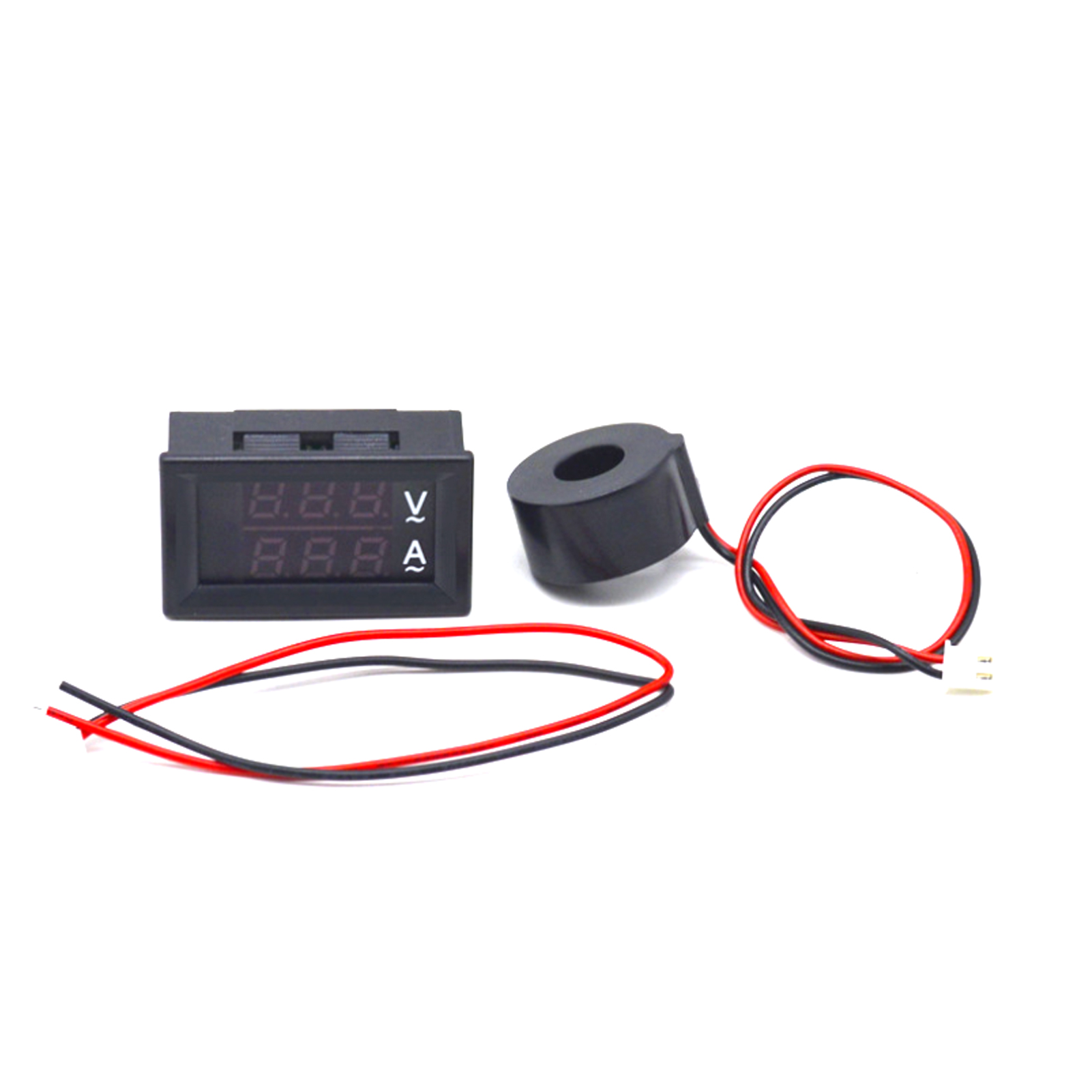 Zweifarbiges Digitales Led-amperemeter Und -voltmeter Mit Blauer Und Roter Anzeige Sowie Messtransformator