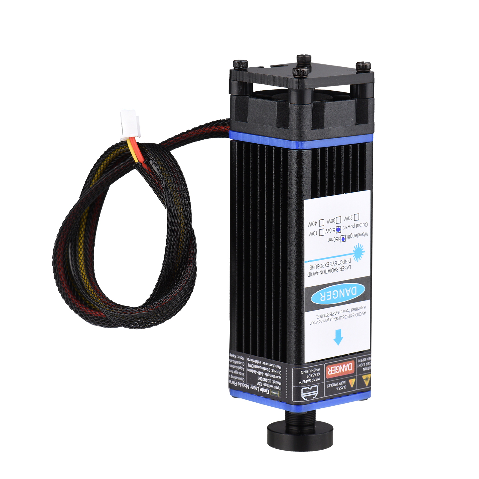 450nm 5,5w Lasermodul Mit Einstellbarem Brennweiten-lasergravurkopf, Schneller Gravierer/schneider Für 3d-drucker, Cnc-fräsmaschinen Und Diy-projekte Mit Holz, Leder, Stoff Und Papier.