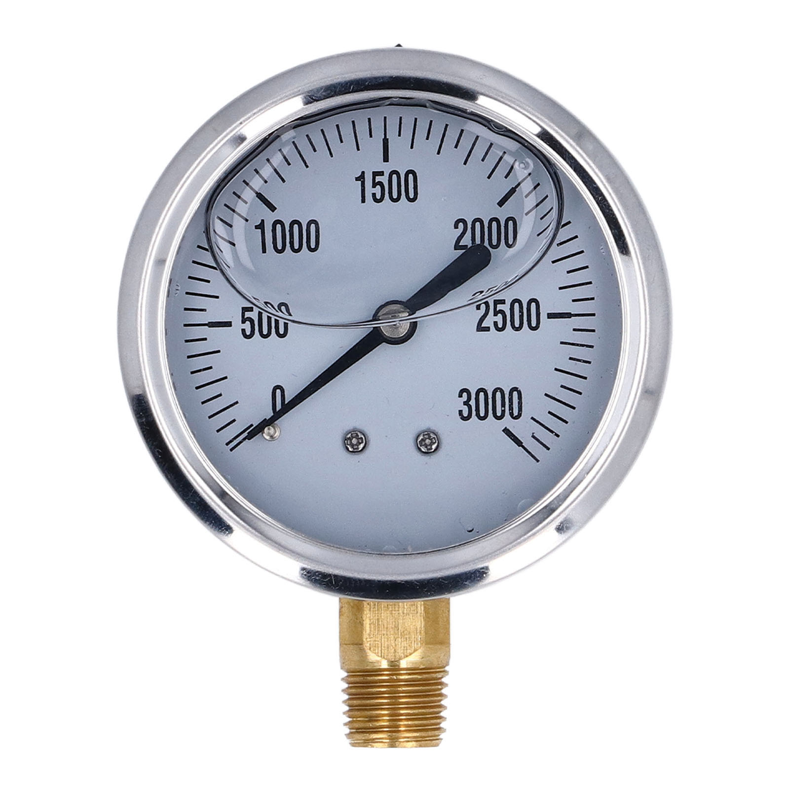 1/4 Zoll Npt, 2,5 Zoll Zifferblatt, Edelstahl-glycerin-manometer Für Luft, Wasser Und Öl, 0-3000 Psi