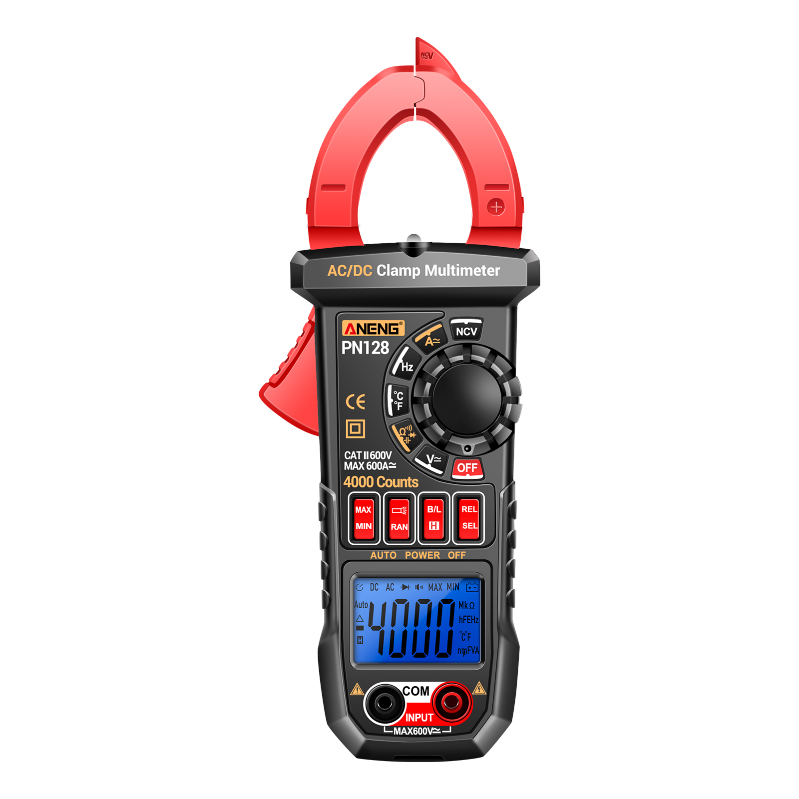 Aneng Pn128 Stromzange 4000 Counts 600a Ac/dc Strommesser Amperemeter Voltmeter Elektrischer Tester Digitalmultimeter Effektivwertmessgerät Widerstand Kondensator Diode Hz Temperatur