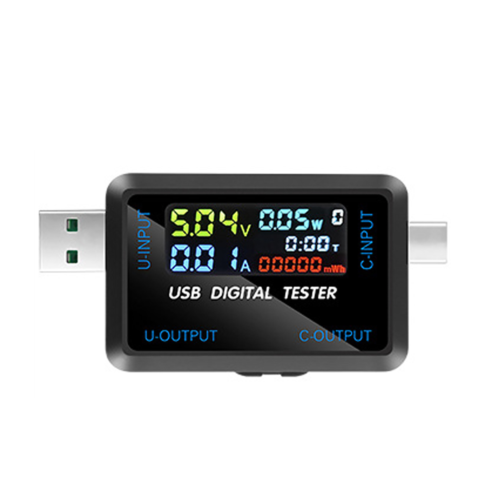 Multifunktionales Usb-spannungs- Und Strommessgerät Mit Digitalem Ips-display, Kapazitätsmessgerät, Leistungsmessgerät, Digitalvoltmeter Und Elektrischem Detektionsgerät Mit Speicher Für 9 Messdatensä