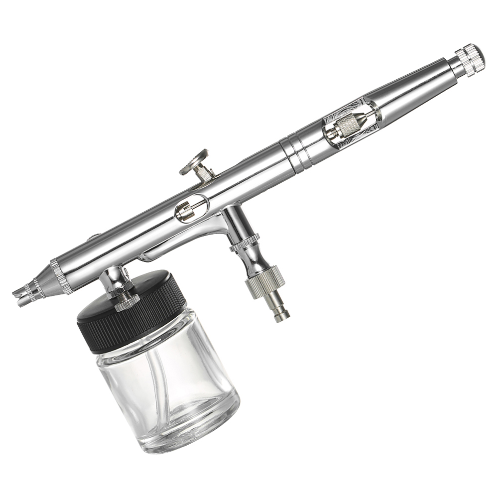 Kkmoon Professionelles Mehrzweck-airbrush-set, Doppelhub-seitenzufuhr Mit Einstellbarer Luftregulierung, 0,25-mm-, 7-ccm- Und 22-ccm-spritzpistole Für Maniküre, Make-up, Bodypainting, Basteln, Modellb