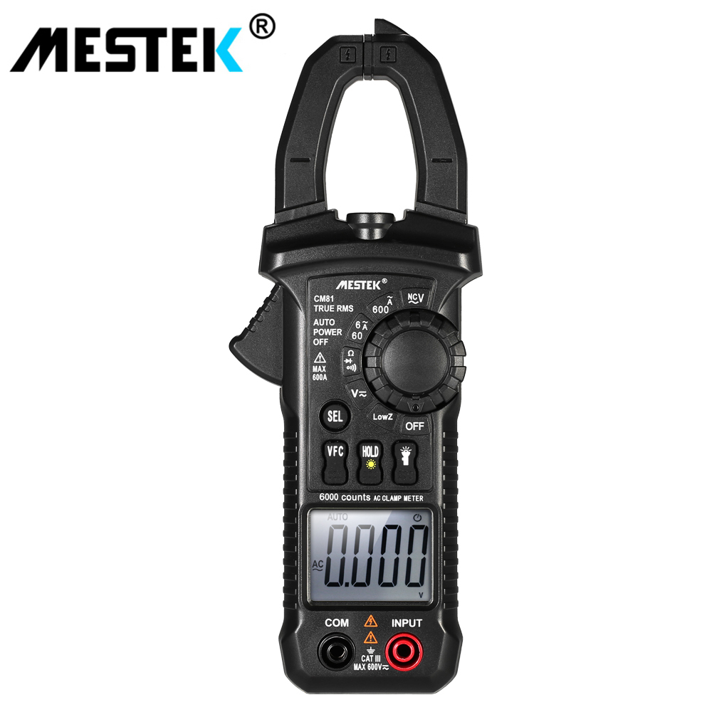 Mestek Professionelles Digitales Zangenmultimeter Mit True-rms-lcd-display, Ac/dc-spannungs-, Ac-strom- Und Durchgangsprüfer