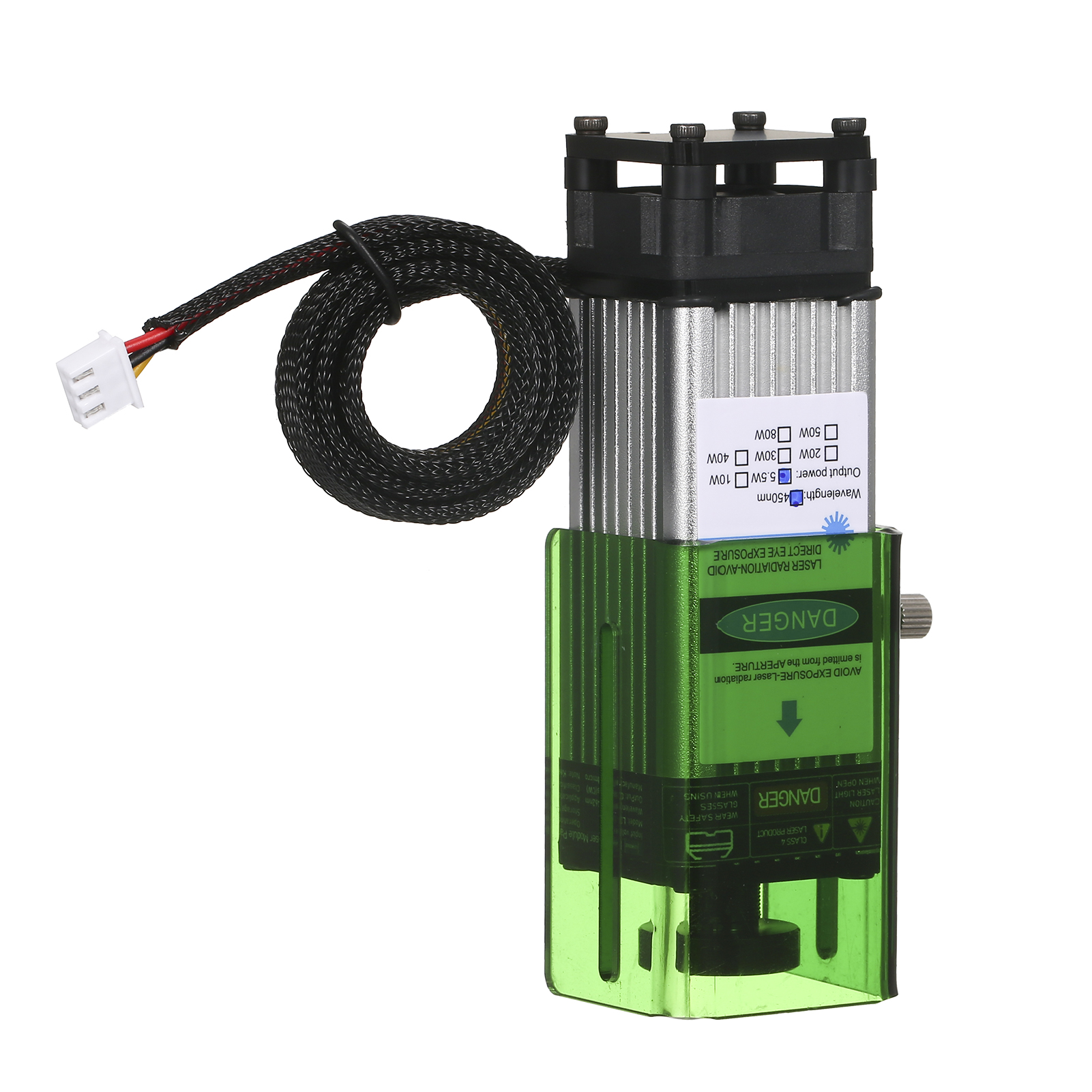 Geevorks 450nm 5,5w Lasermodul Mit Schutzabdeckung, Einstellbarem Fokus, Lasergravurkopf, Schnellgravierer/schneider, 3d-drucker, Cnc-fräsmaschine Für Heimwerkerprojekte In Holz, Leder, Stoff Und Papi