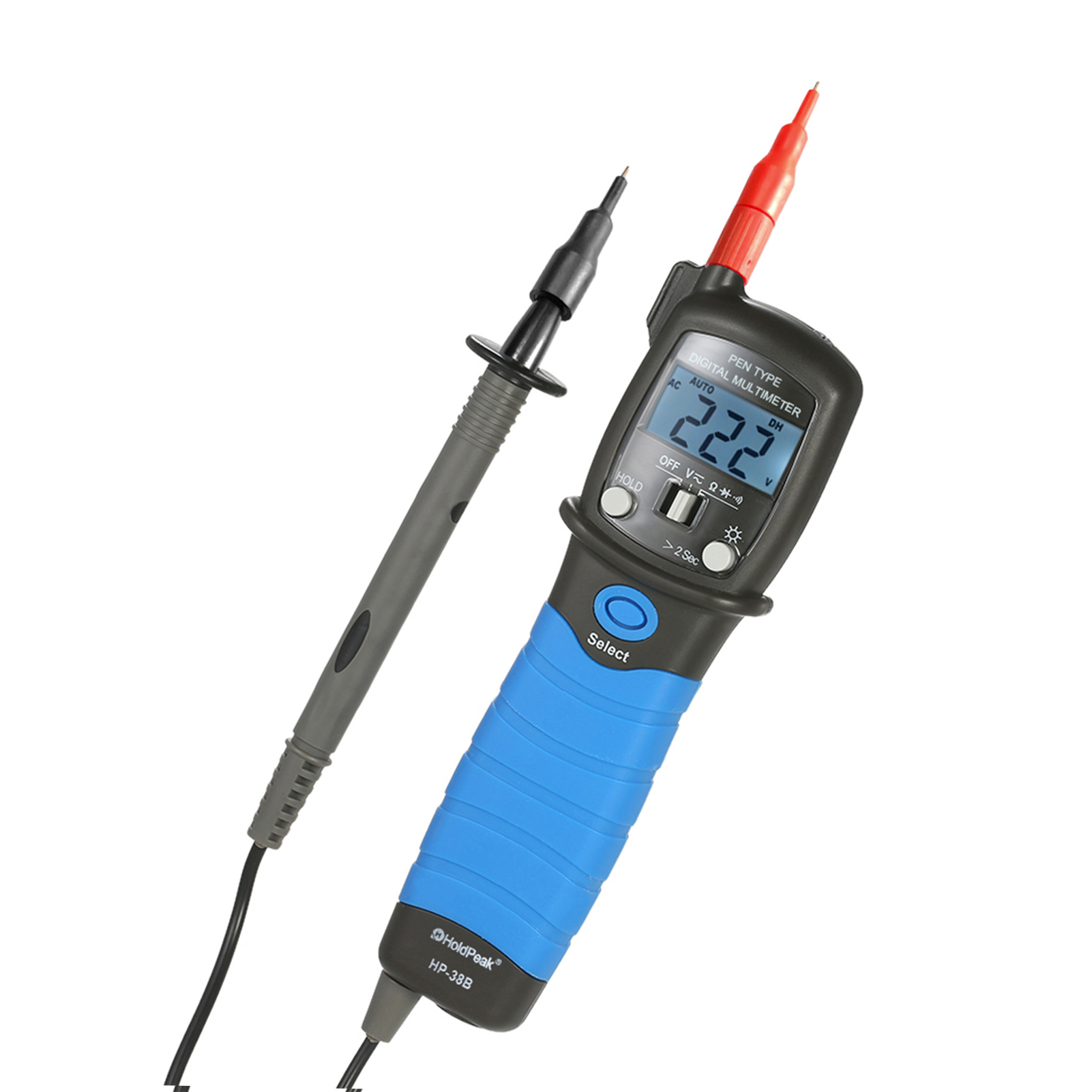 Holdpeak Tragbares Bürstenmultimeter Mit Hintergrundbeleuchtetem Lcd-bildschirm, Dc/ac-voltmeter, Ohmmeter, Dioden-durchgangsprüfer