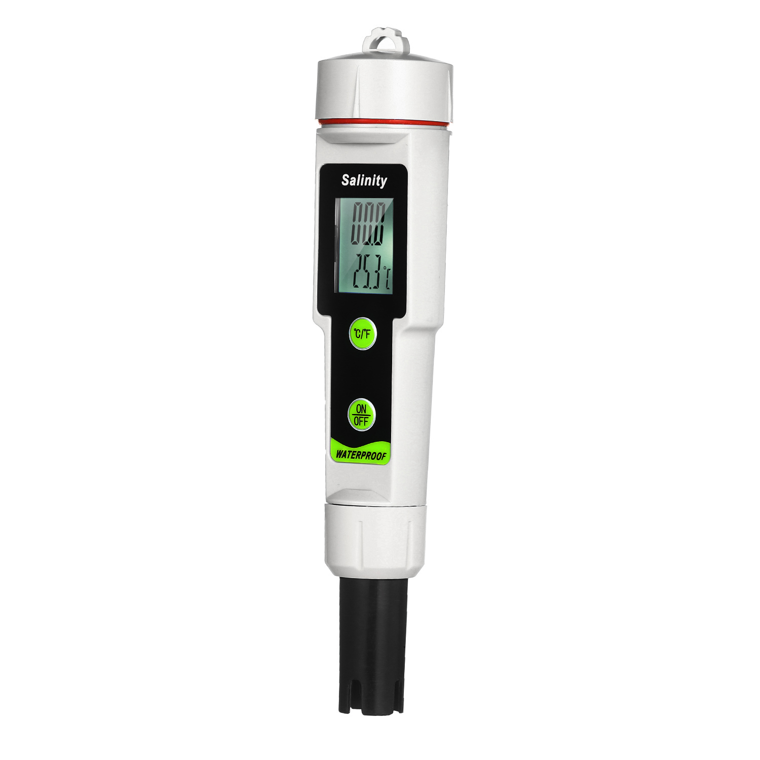Wasserdichtes 2-in-1-refraktometer Im Stiftformat Zur Messung Von Salzgehalt Und Temperatur, Tragbar, 0–199,9 Ppt, -50–70 °c, °c/°f-umrechnung, Für Getränke, Salzgehalt Und Temperatur
