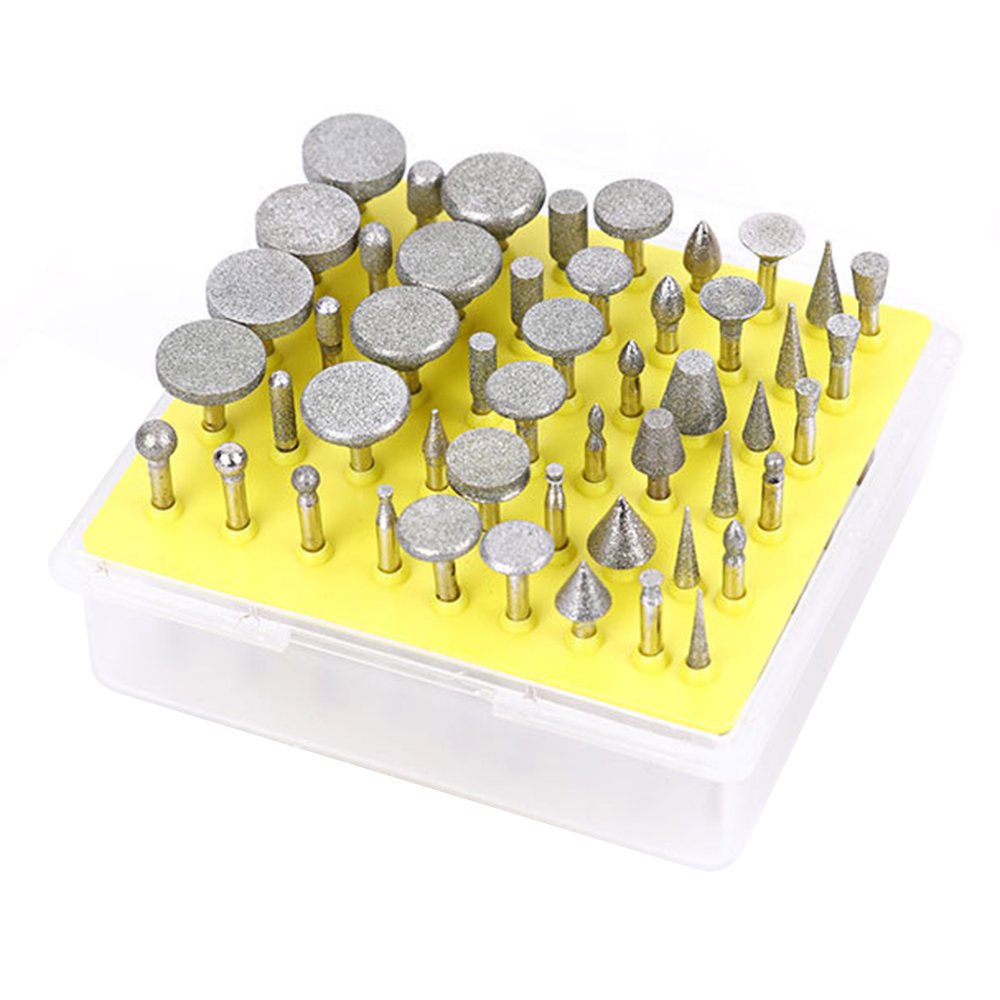 Set Mit 50 Diamantschleifscheiben Mit Meißelspitzen Für Rotationswerkzeuge, Gravieren Von Stein, Marmor, Porzellan, Bohren, Schmuckherstellung, Edelsteinbearbeitung, Inklusive Aufbewahrungsbox