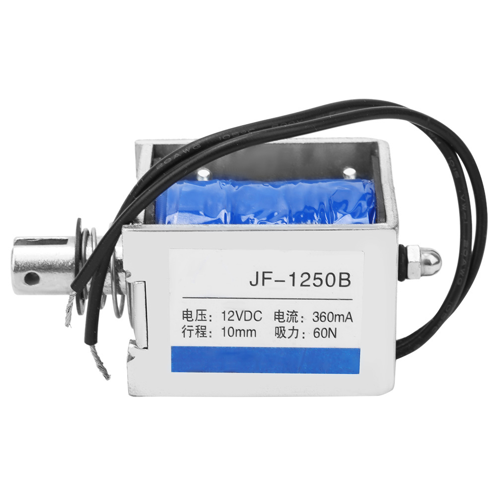 Jf-1250b Gleichstrom-elektromagnet, Zug-druck-typ, 60 N, 12 V Dc, 10 Mm Hub