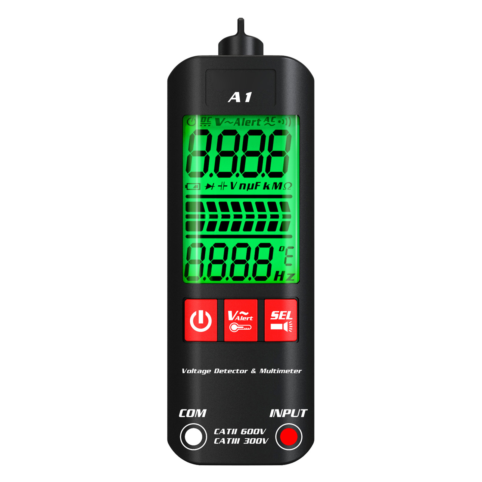Bside A1 Mini-multimeter, Digitales Zangenmessgerät, Lcd-spannungsprüfer, 2000 Zähler, Gleich-/wechselspannung, Frequenz, Widerstand, Ncv, Durchgangsprüfung, Leiterphase, Neutralleiter, True Rms