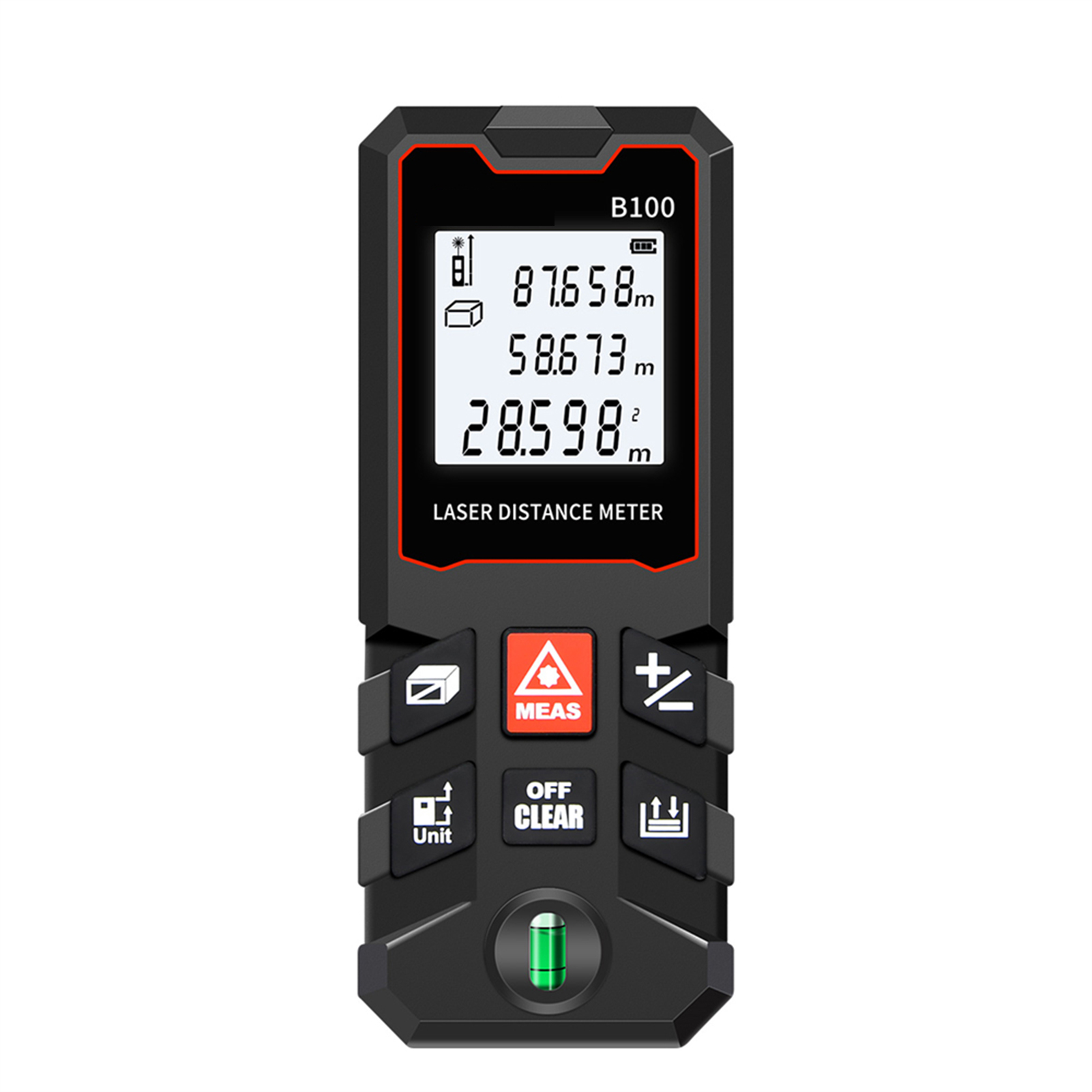Aneng 100-m-laser-entfernungsmesser Mit Wasserwaage, Digitalem Lcd-display, Mini-laser-distanzmesser Zur Messung Von Entfernungen, Flächen, Volumen Und Zur Anwendung Des Satzes Des Pythagoras, Einheit
