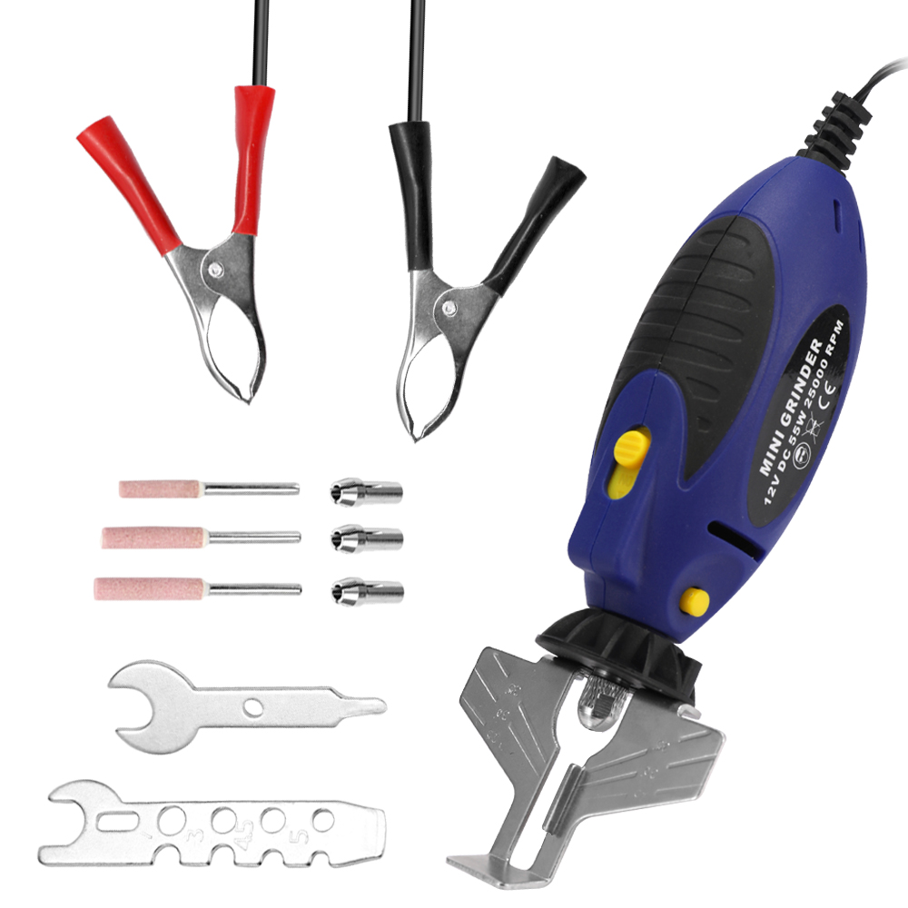 Mini-handkettensägenschärfer, Tragbar, 12v-akku-betrieben, Elektrischer Schleifer Mit 3 Schleifscheiben (4 Mm, 4,8 Mm, 5,5 Mm)