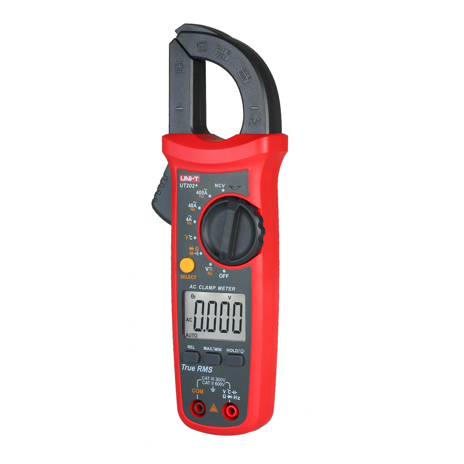 Uni-t Ut202+ Digitales Stromzangenmessgerät Mit 4000 Zählern, True-rms-multimeter, Strom- Und Spannungsmessung, Ncv-temperaturmessung (-40 Bis 1000 °c), Kapazitätsmessung