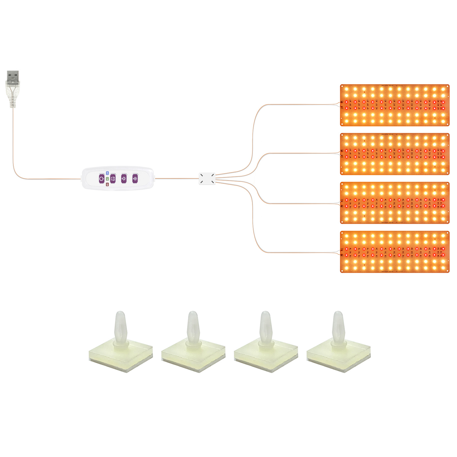 Vollspektrum-led-pflanzenlichtleiste Mit 5 Helligkeitsstufen Und 8/12/16-stunden-timer, 72 Leds Für Sämlinge, Gemüse, Blumen Und Sukkulenten