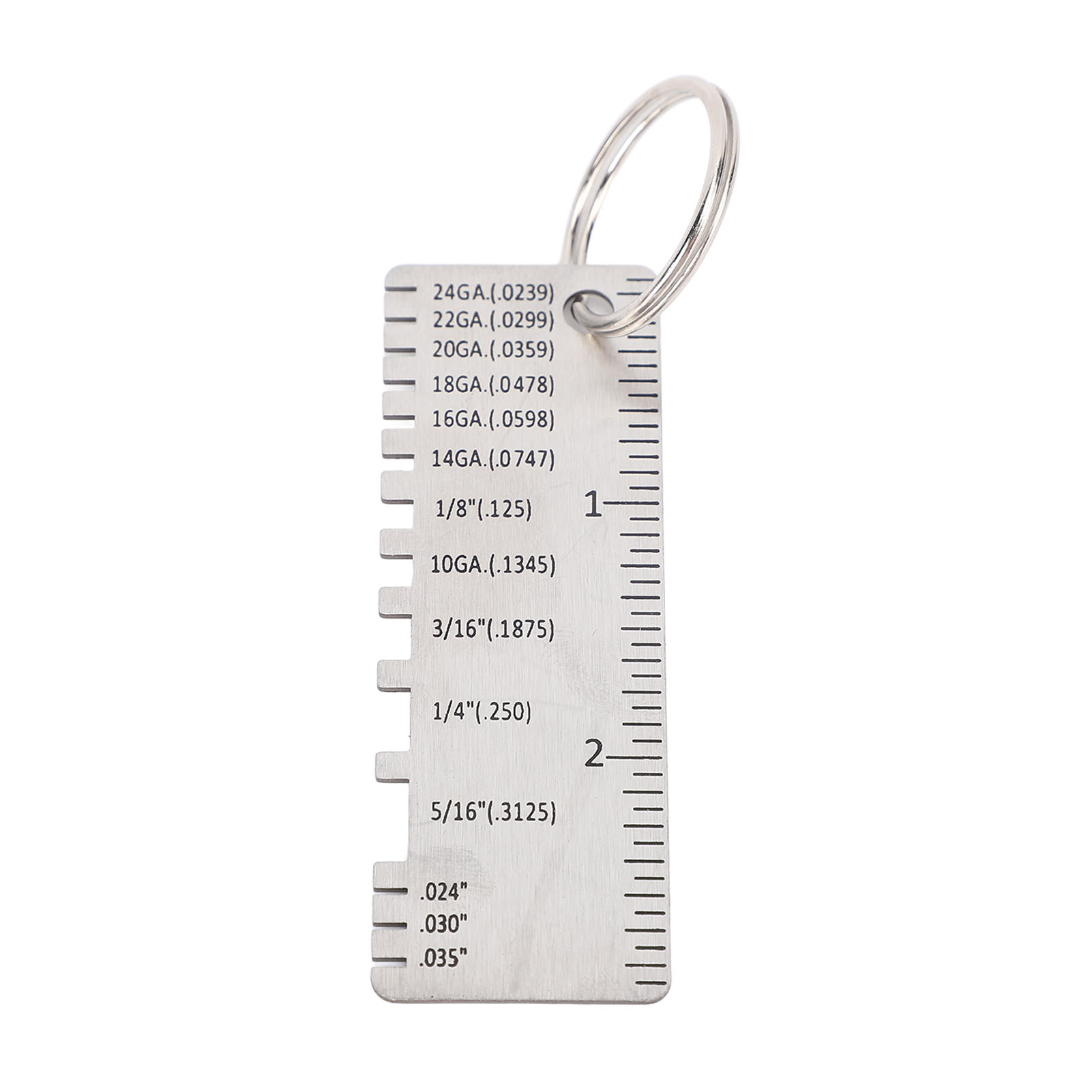 Schweißnahtprüflehre, Edelstahllineal, Blechdickenmessung, Schweißnahtlehre, 72 X 25 X 1 Mm