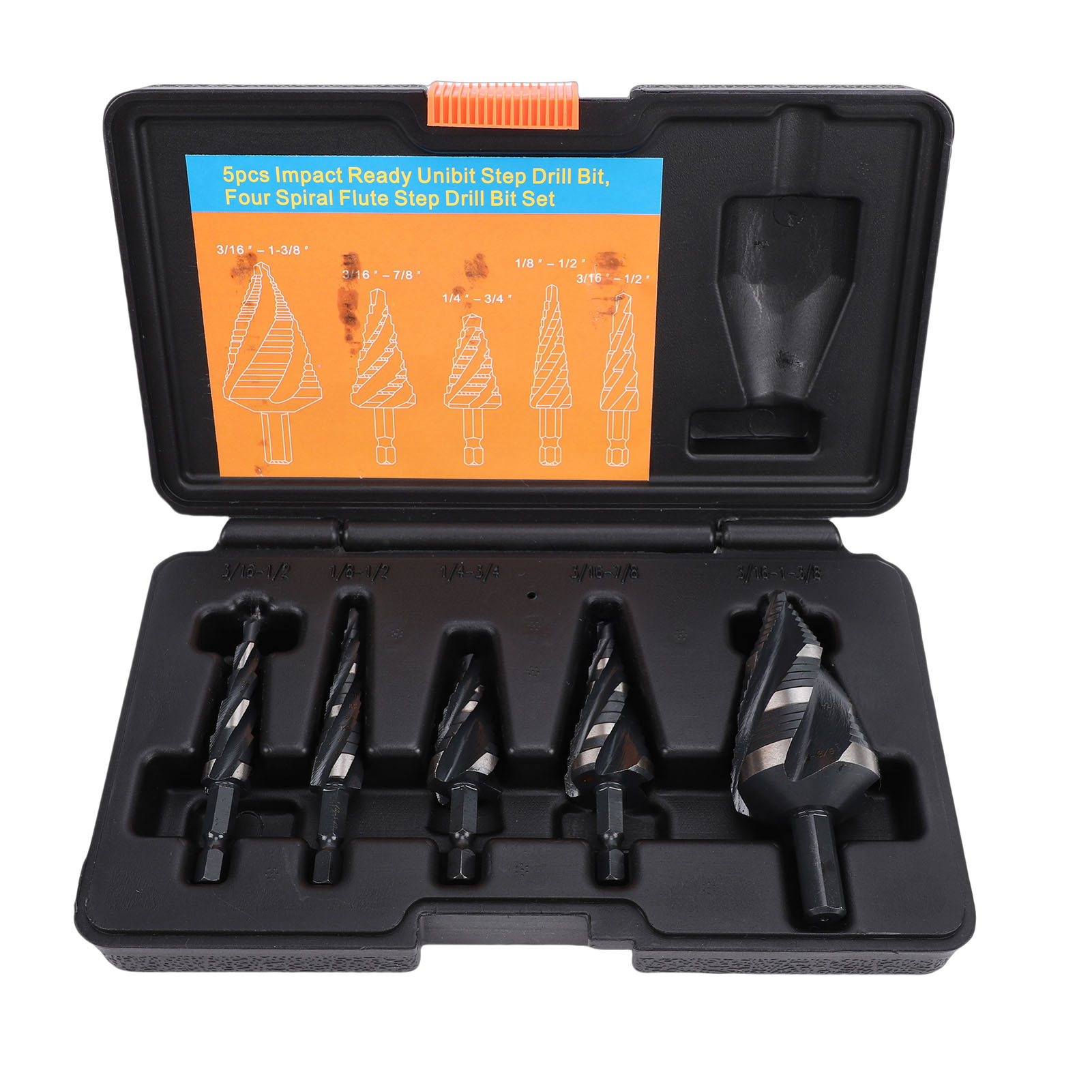 Set Mit 5 Hss-spiralbohrern Mit 4 Schneiden, 1/8" - 1 3/8", 1/4" Und 3/8" Sechskantschaft, Für Edelstahl, Aluminium, Metall, Holz Und Kunststoff