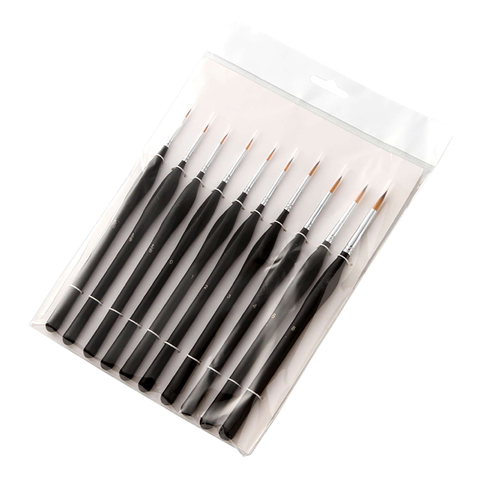 Set Mit 10 Professionellen Miniaturpinseln Für Feine Details Mit Nylonborsten Und Ergonomischen Holzgriffen Für Acryl-, Öl-, Aquarell-, Nagel-, Gesichts-, Bastel-, Stein- Und Modellmalerei