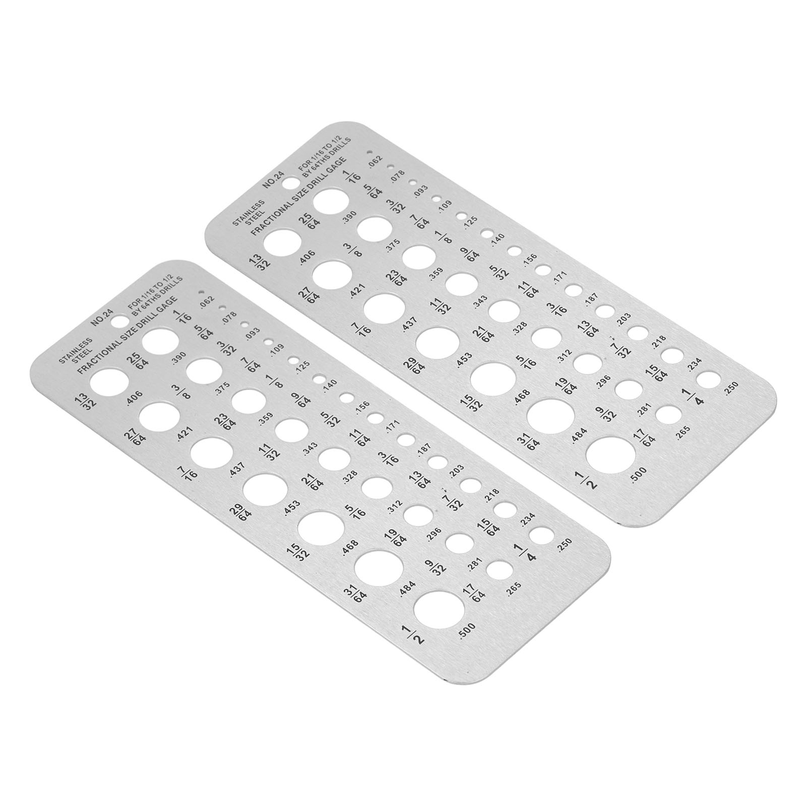 Set Mit 2 Lehren Für 29-loch-edelstahlbohrer, Metrisch Und Zöllig, 1/16-1/2 Zoll, Für Mechaniker