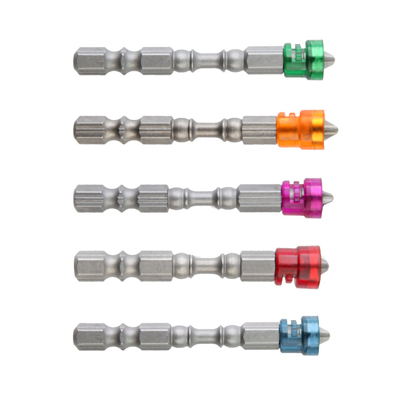 Set Mit 5 Magnetischen Sinterhartmetall-kreuzschlitzschraubendreherbits Für Schraubendreher, 5 Farben: Rot, Grün, Gelb, Lila, Blau