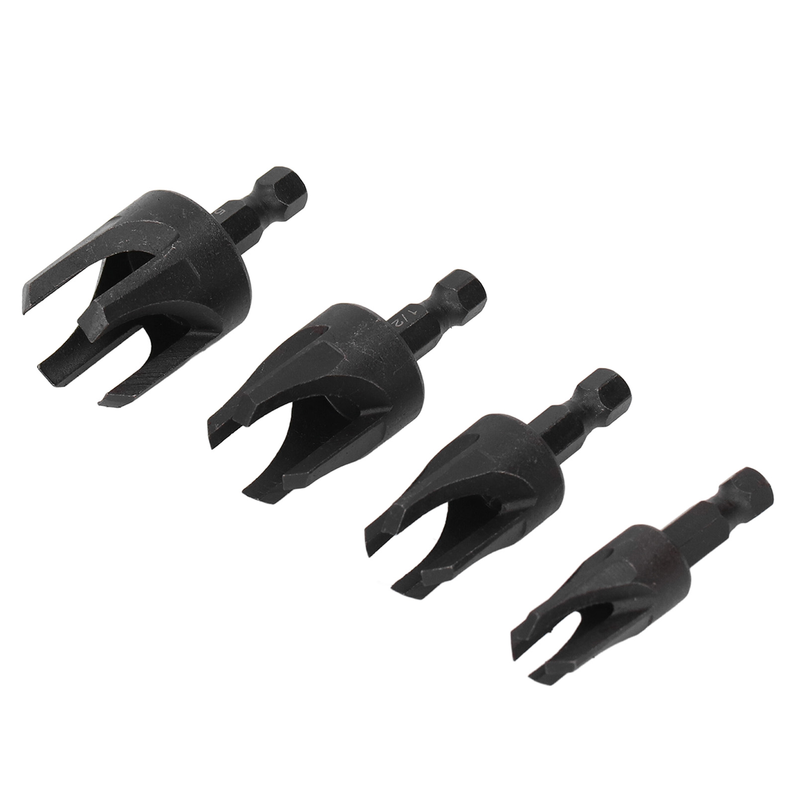 Set Mit 4 Holzbohrern Aus Kohlenstoffstahl Mit 1/4"-sechskantschaft, Klauenform, 1/4", 3/8", 1/2", 5/8