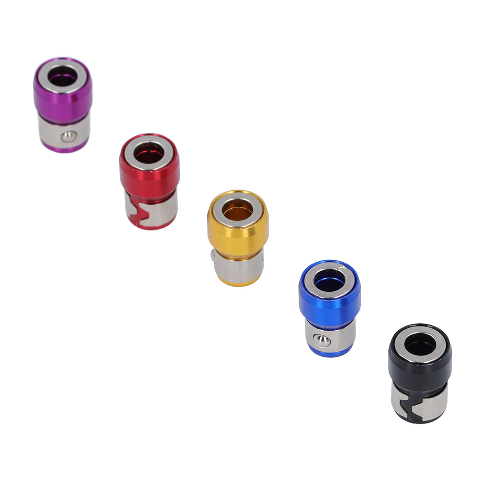 Set Mit 10 Magnetischen Schraubringen Aus Aluminiumlegierung, 5 Farben: Rot, Gelb, Blau, Lila, Schwarz. Magnetischer Bithalter Zum Montieren, Befestigen Und Zusammenbauen.