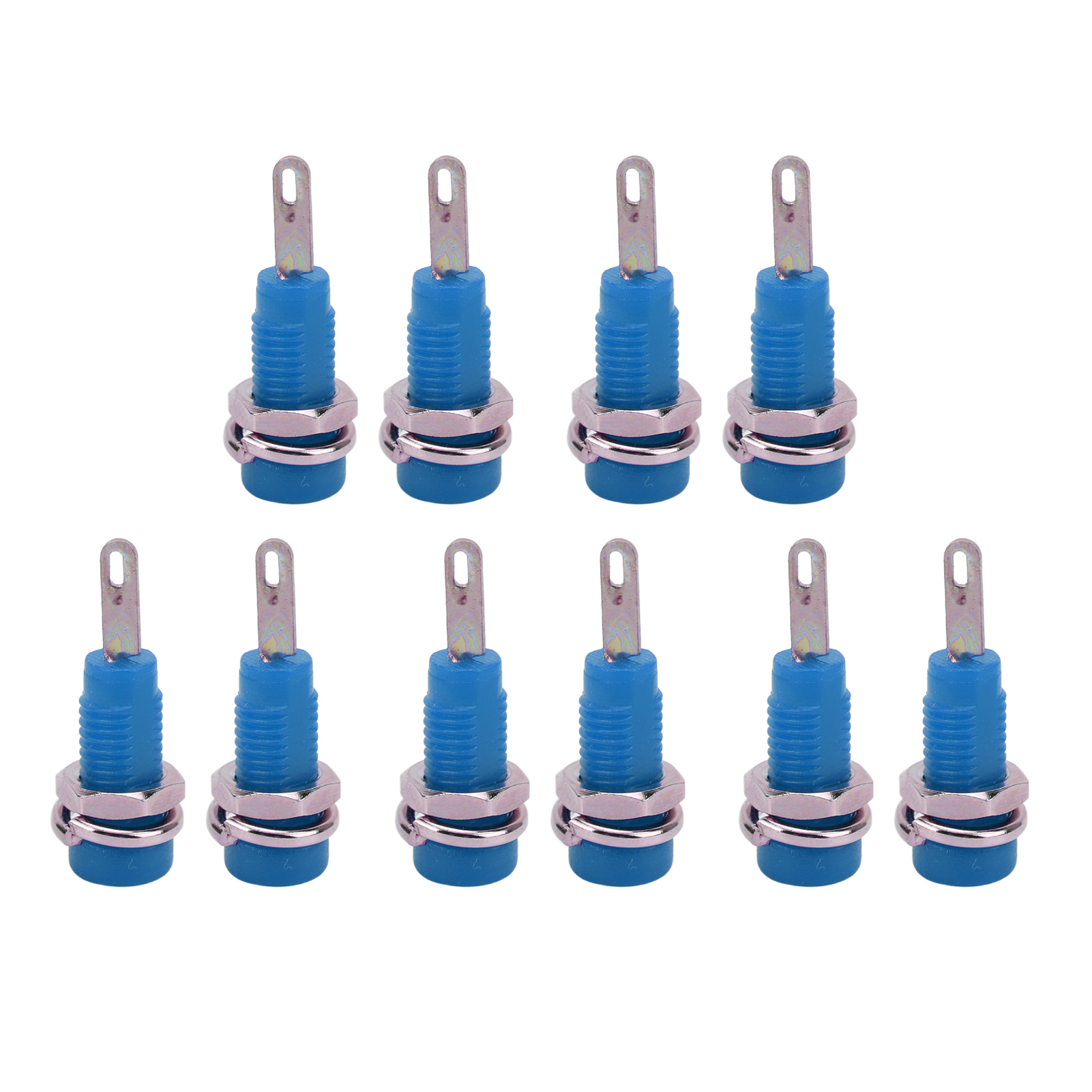 Packung Mit 10 J.40003 Bananenstecker-panel 2 Mm Buchse Stecker Verlängert Für Elektronische Geräte Blau