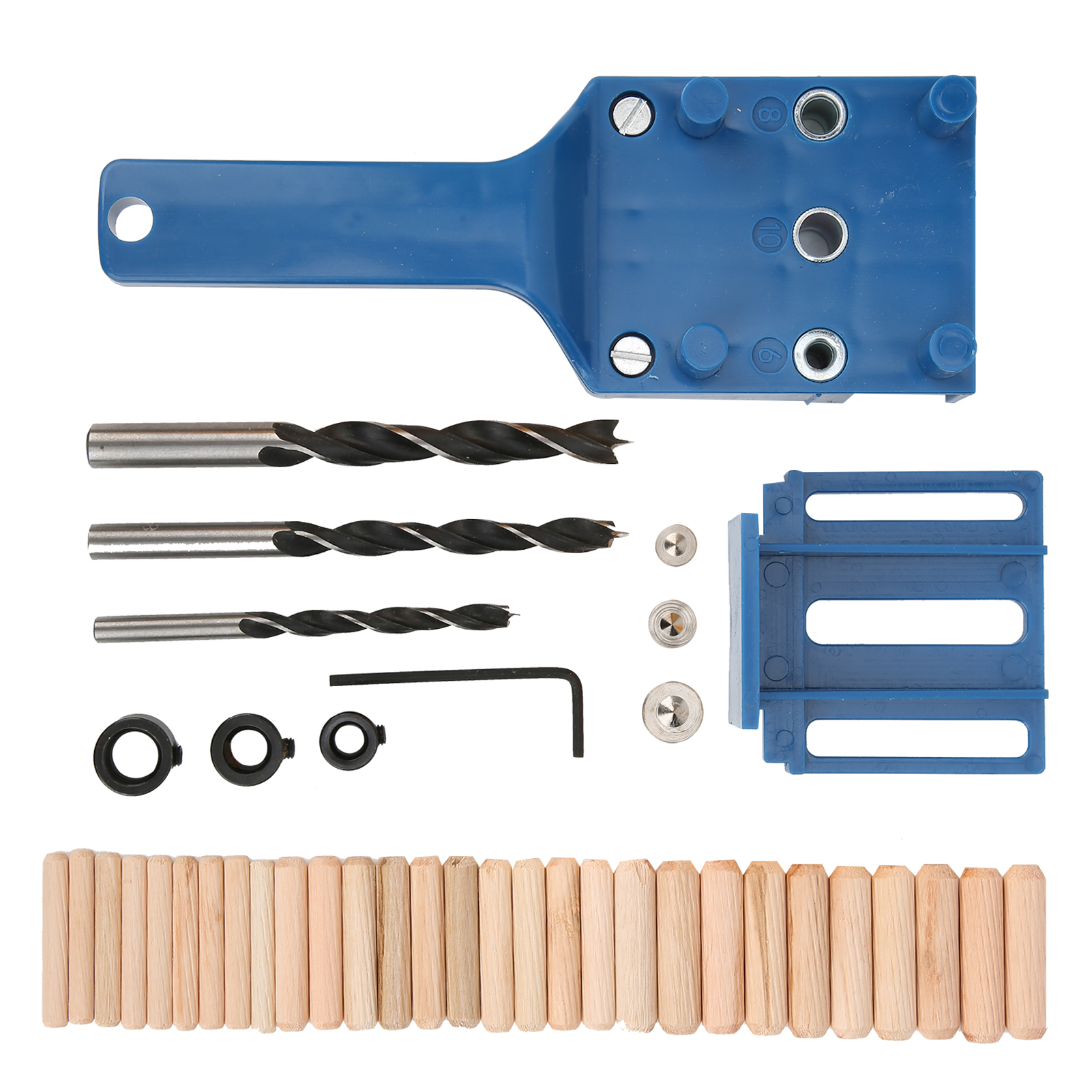 41-teiliges Set Holzbearbeitungs-bohrschablone, Diy-werkzeug, Gerader Lochmarker Für Bohrer, Diy-zubehör, Blau