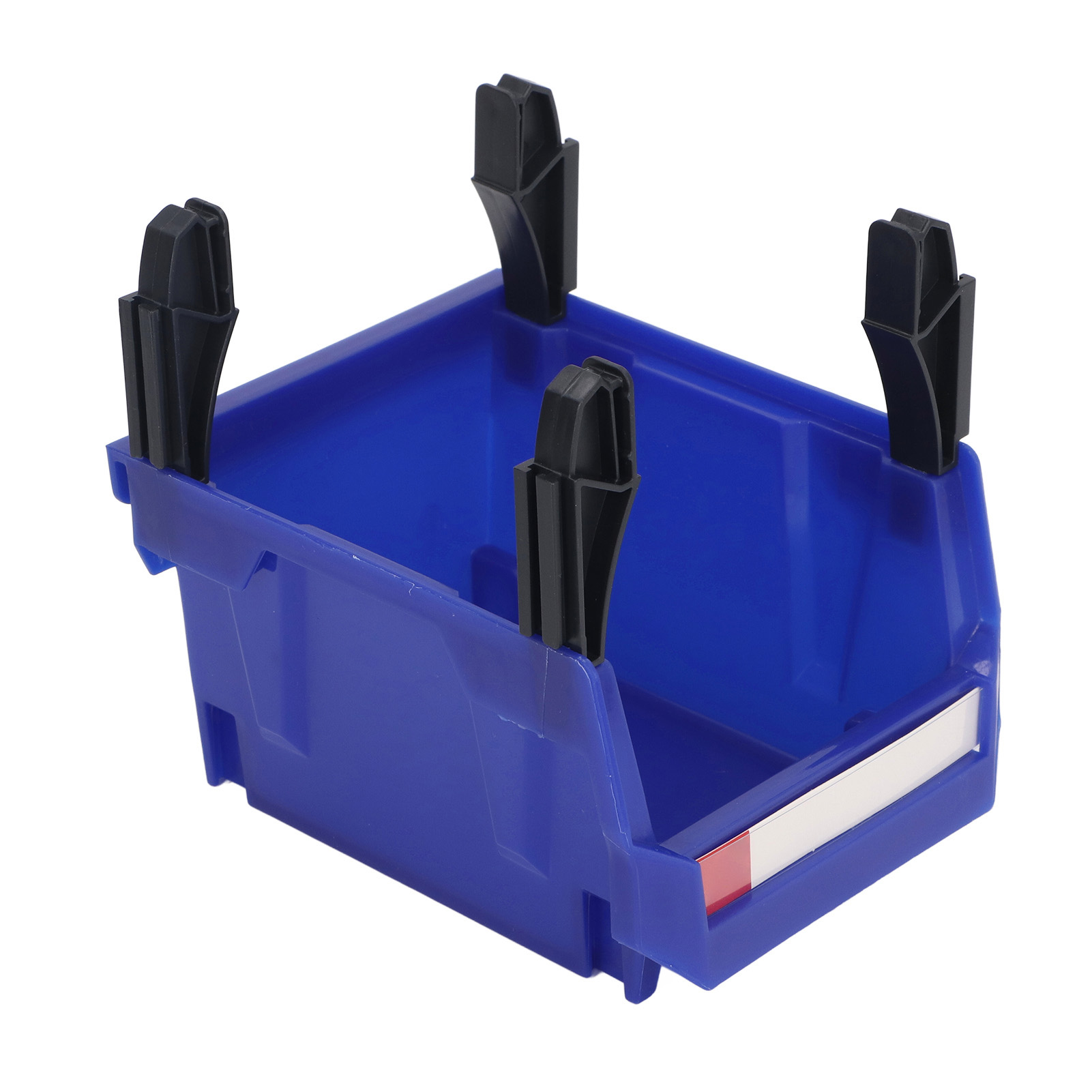 Kleinteileaufbewahrung Mit Wandhalterung, Stapelbarer Werkzeugbehälter, Verstärkter Schraubenorganizer Mit Abgewinkelter Öffnung, Kombinationsausführung, Blauer Kunststoff, 135 X 105 X 76 Mm