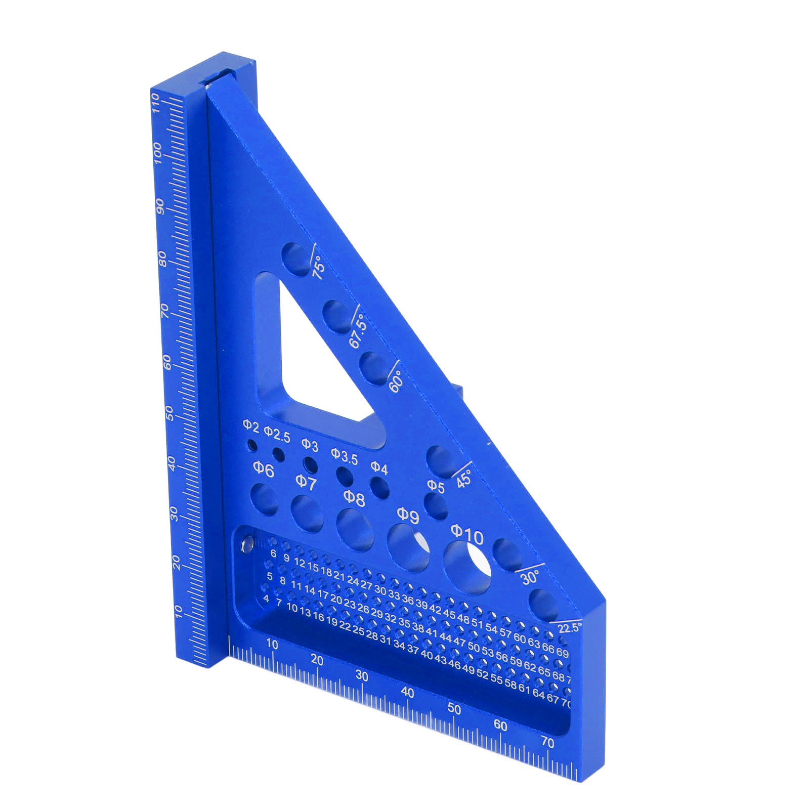 Winkelmesser Und Winkelmesser Für Schreiner Aus Aluminiumlegierung, Dreieckiger Gehrungslineal, Mehrwinkel-mess- Und Markierungswerkzeug, Blau