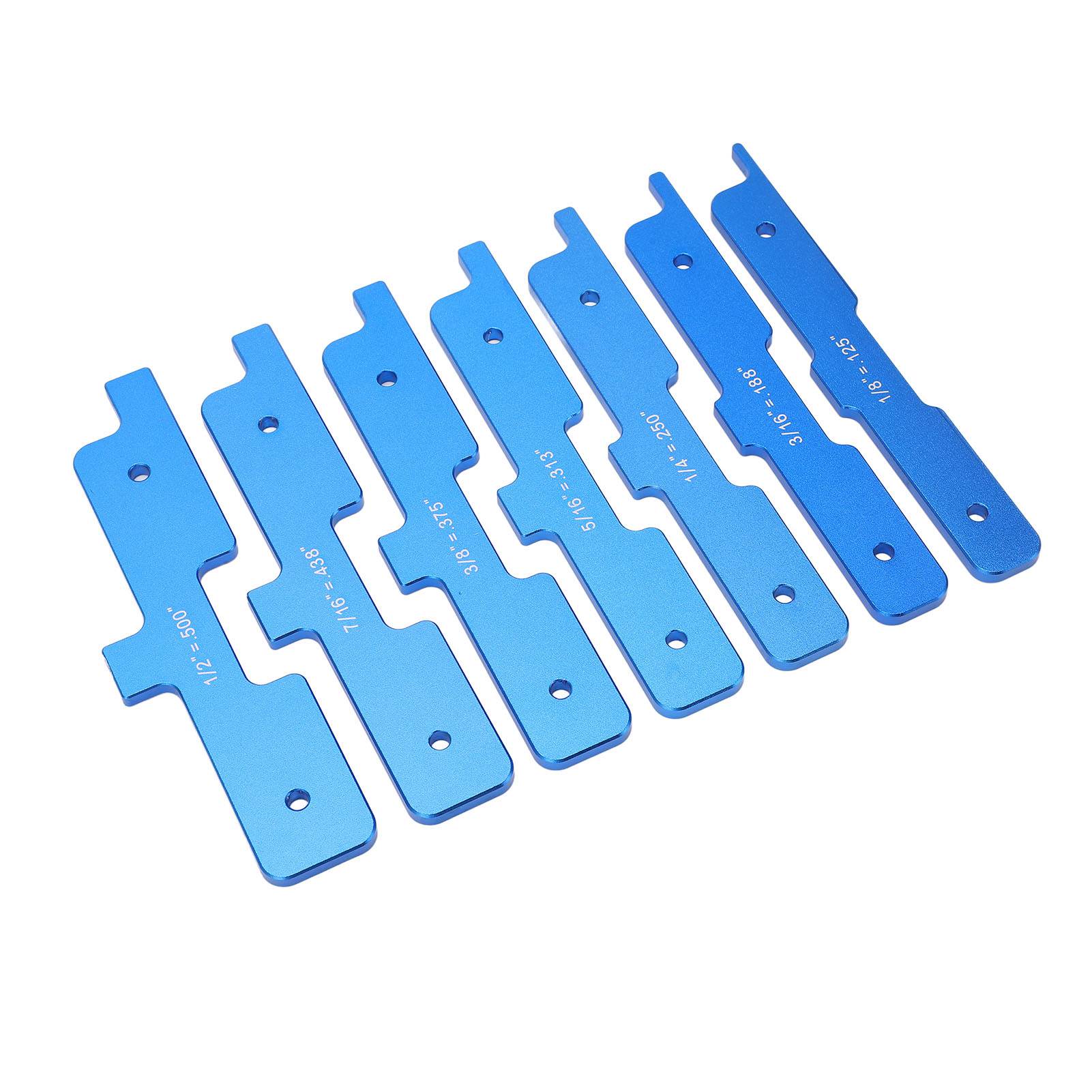 Satz Mit 7 Blauen Unterlegscheiben Aus Aluminiumlegierung Mit Klarer Gravur Für Holzbearbeitung Und Sägearbeiten