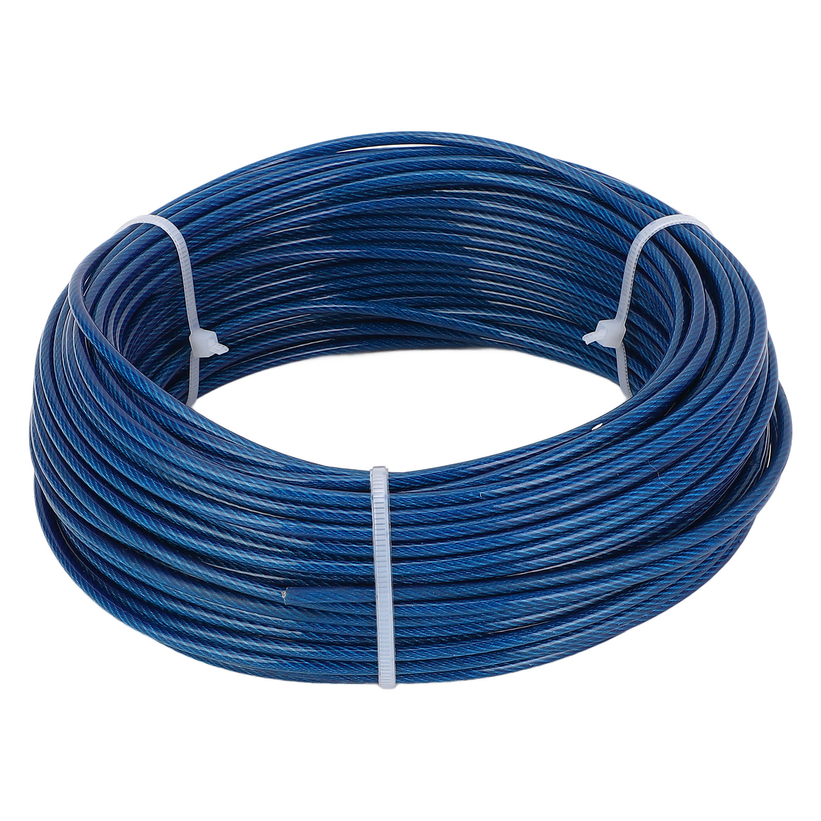 Spannset Mit 30 M Langem, 3 Mm Dickem, Blau Kunststoffummanteltem Stahlseil Für Garten-, Rankgitter- Und Pflanzenwäscheleinen