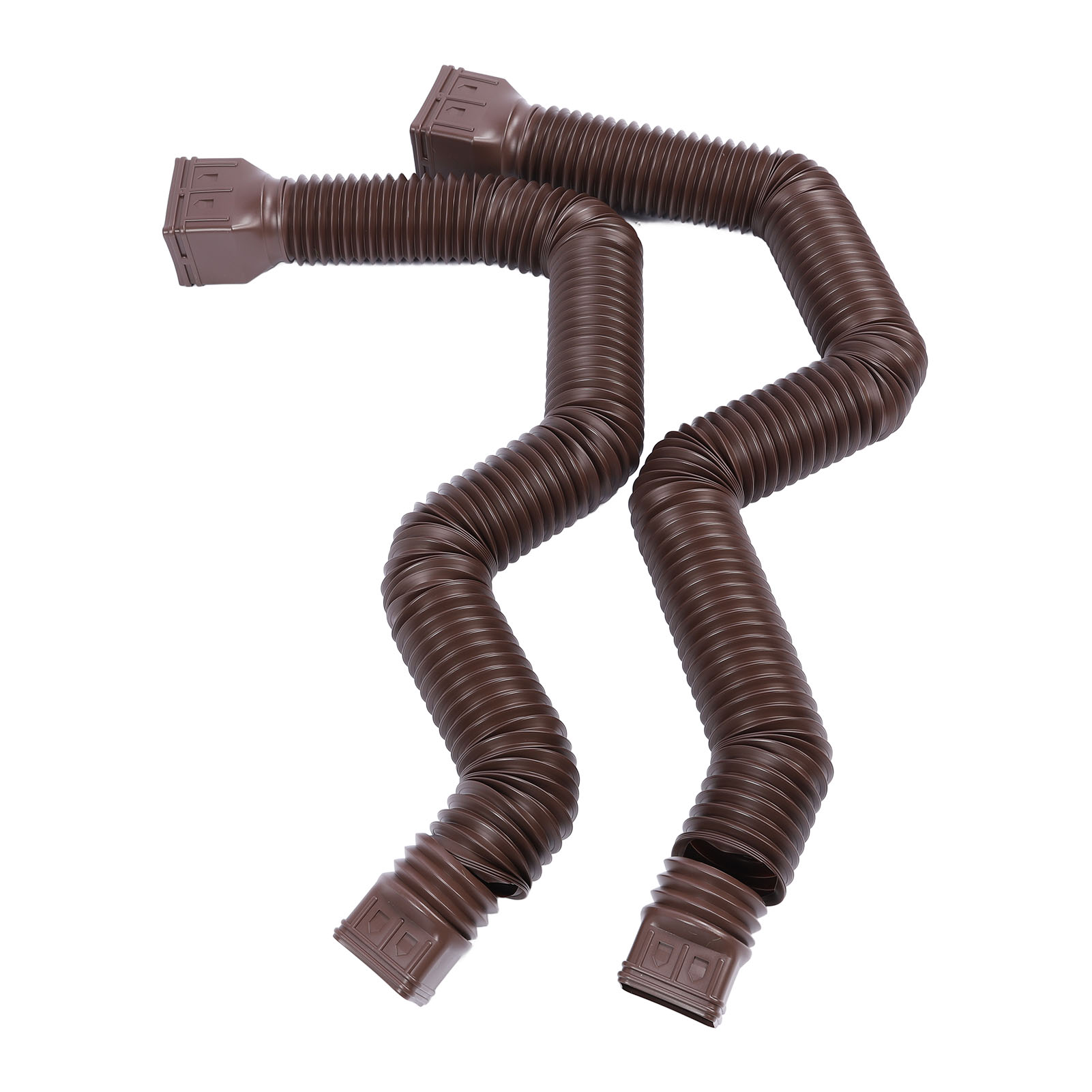 Set Aus 2 Flexiblen Dachrinnenverlängerungen, 53 Bis 147 Cm, Dehnbares Fallrohr Für Wohnhäuser, Braun