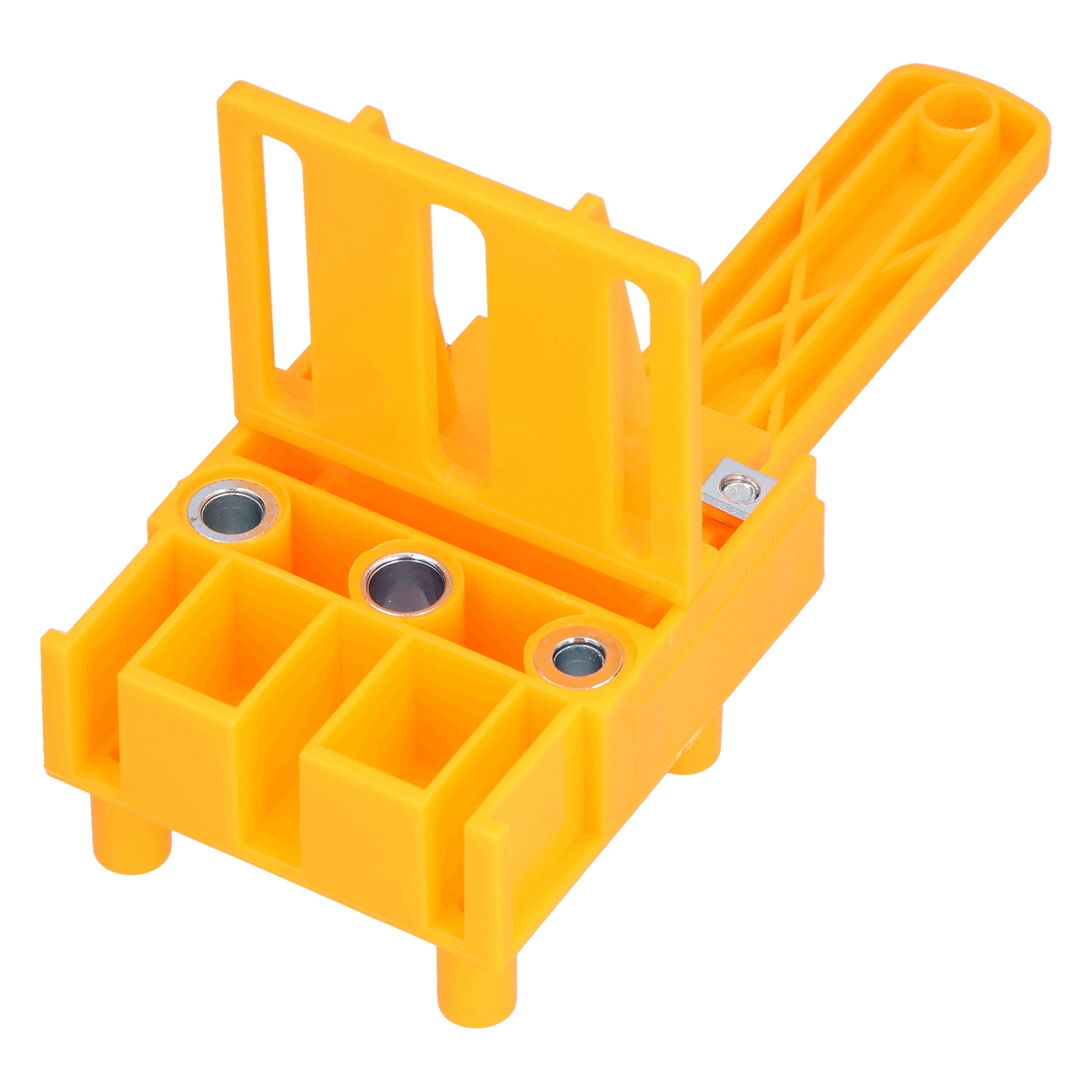 Gelbe Abs-bohrschablone Für Manuelle Dübelbohrungen (6 Mm, 8 Mm, 10 Mm) Mit Griff Und Anschlag Für Die Holzbearbeitung.