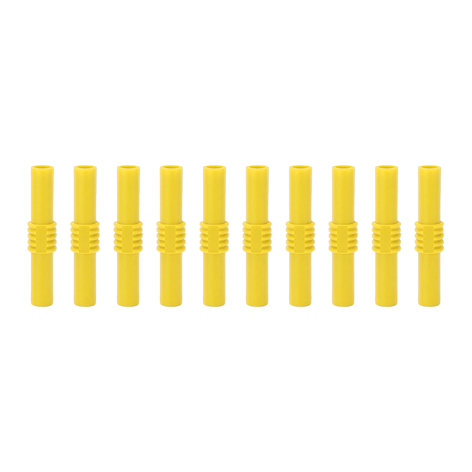 Packung Mit 10 Isolierten 4-mm-bananensteckern (buchse-buchse), Verlängerungskabel Für Elektronik- Und Haushaltsgeräte, Gelb