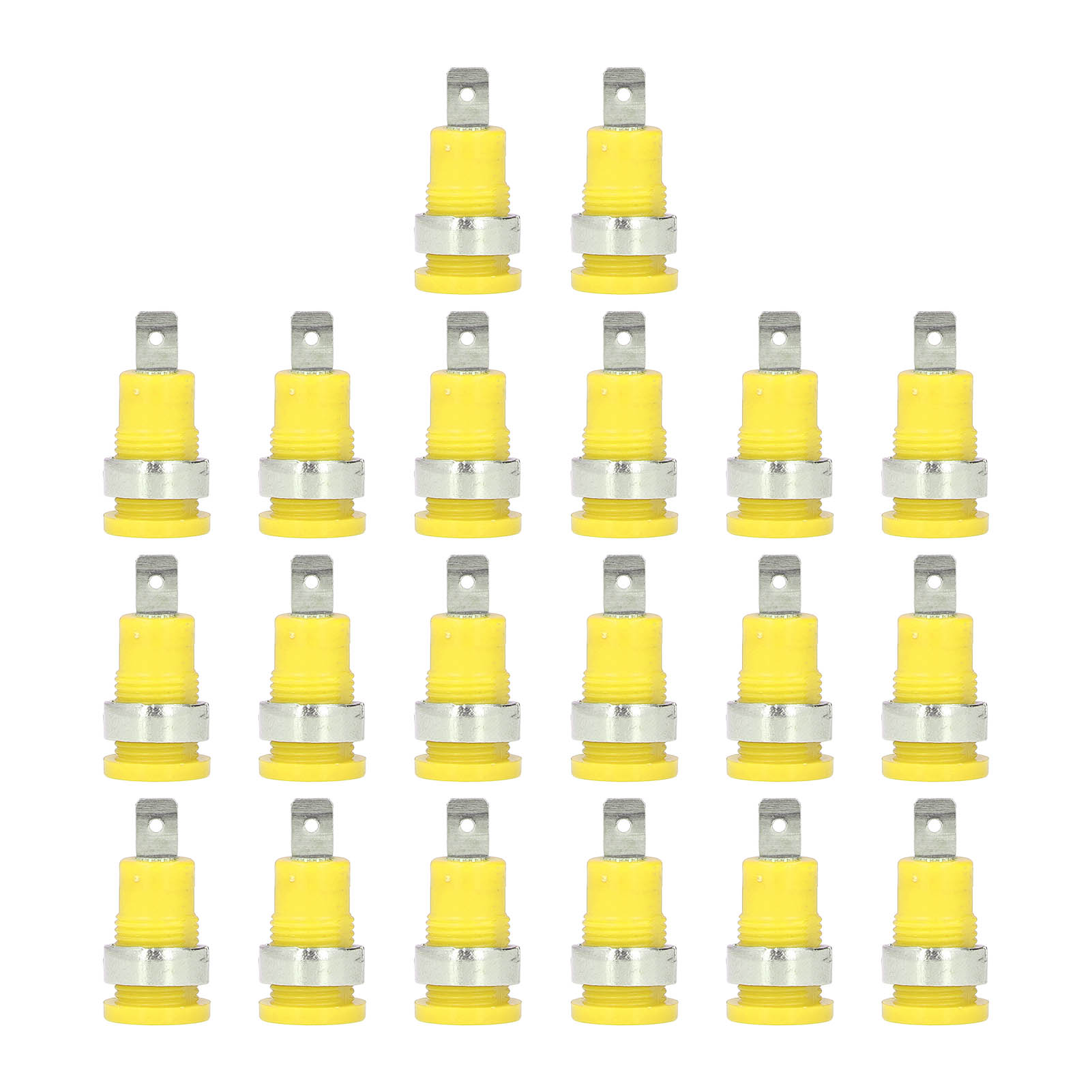 20 Stück 4-mm-bananenstecker, Robuste Verbindung, Korrosionsbeständig, Gute Leistung, Elektrisches Prüfzubehör, Gelb