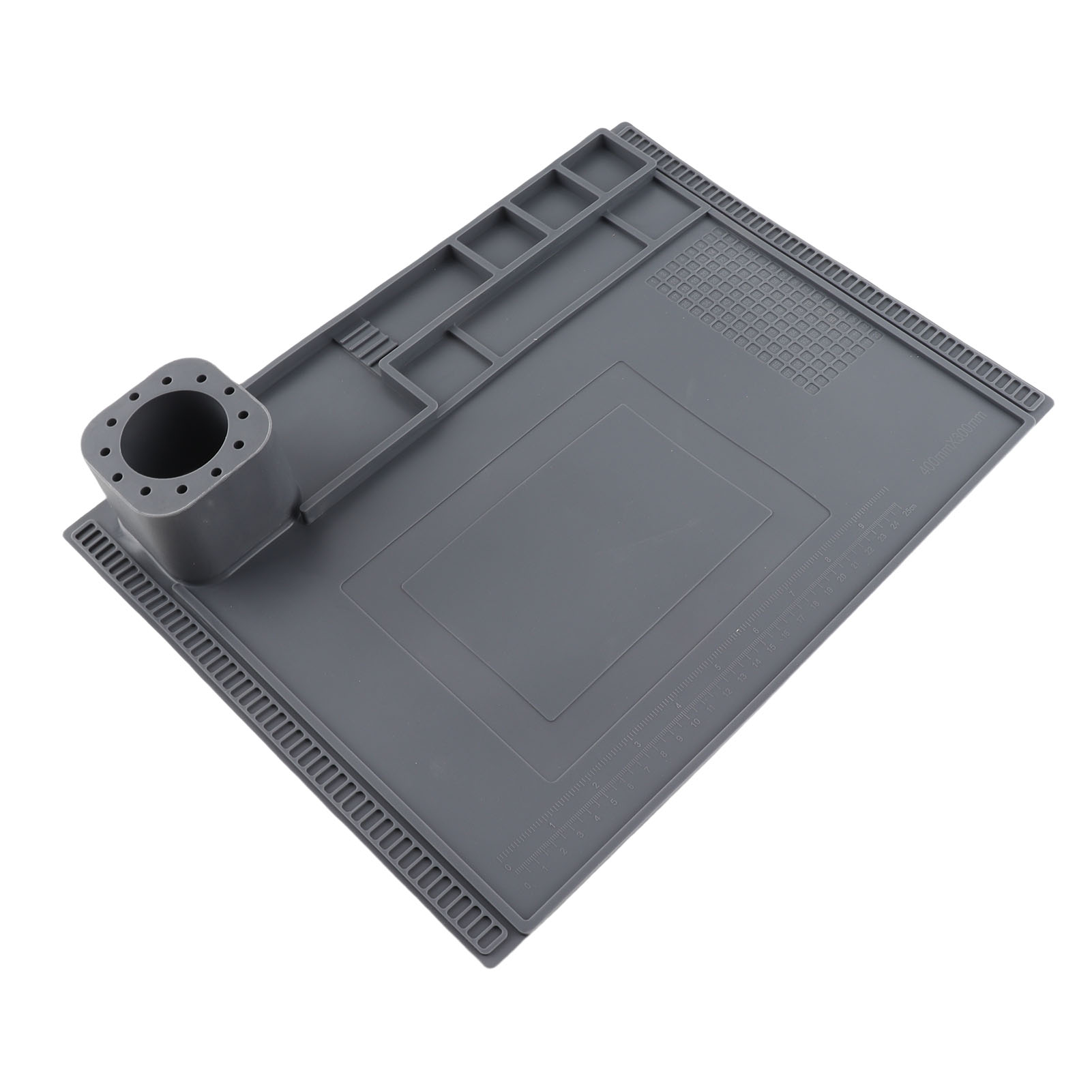 Hochtemperaturbeständige Silikon-arbeitsmatte Mit Wärmeisolierung Für Elektronikreparaturen, 40 X 30 Cm, Grau