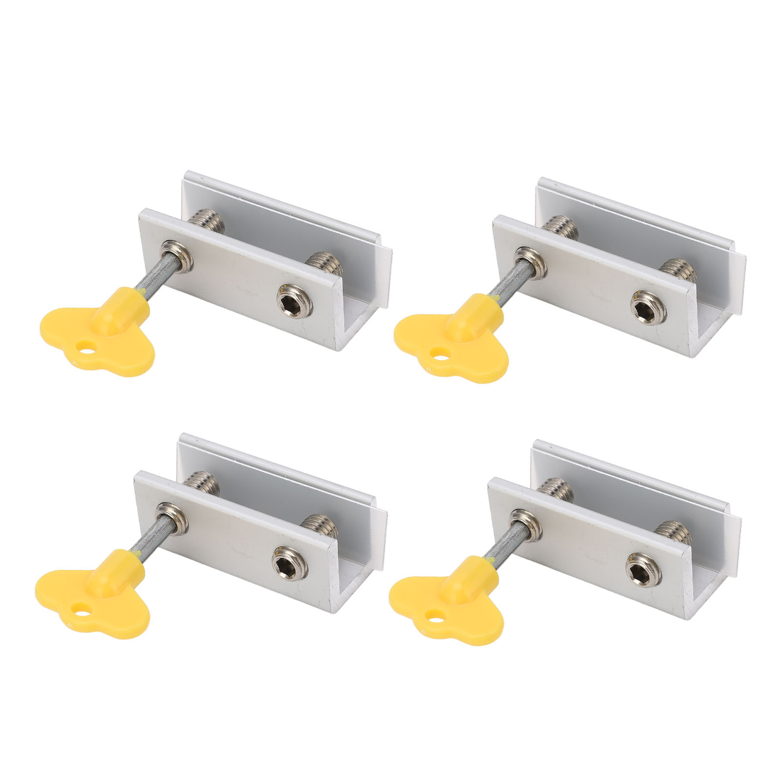 Set Mit 4 Fensterriegeln Aus Aluminiumlegierung Mit Schlüssel Für Vertikale Oder Horizontale Schiebefenster, Verstellbares Sicherheitsschloss