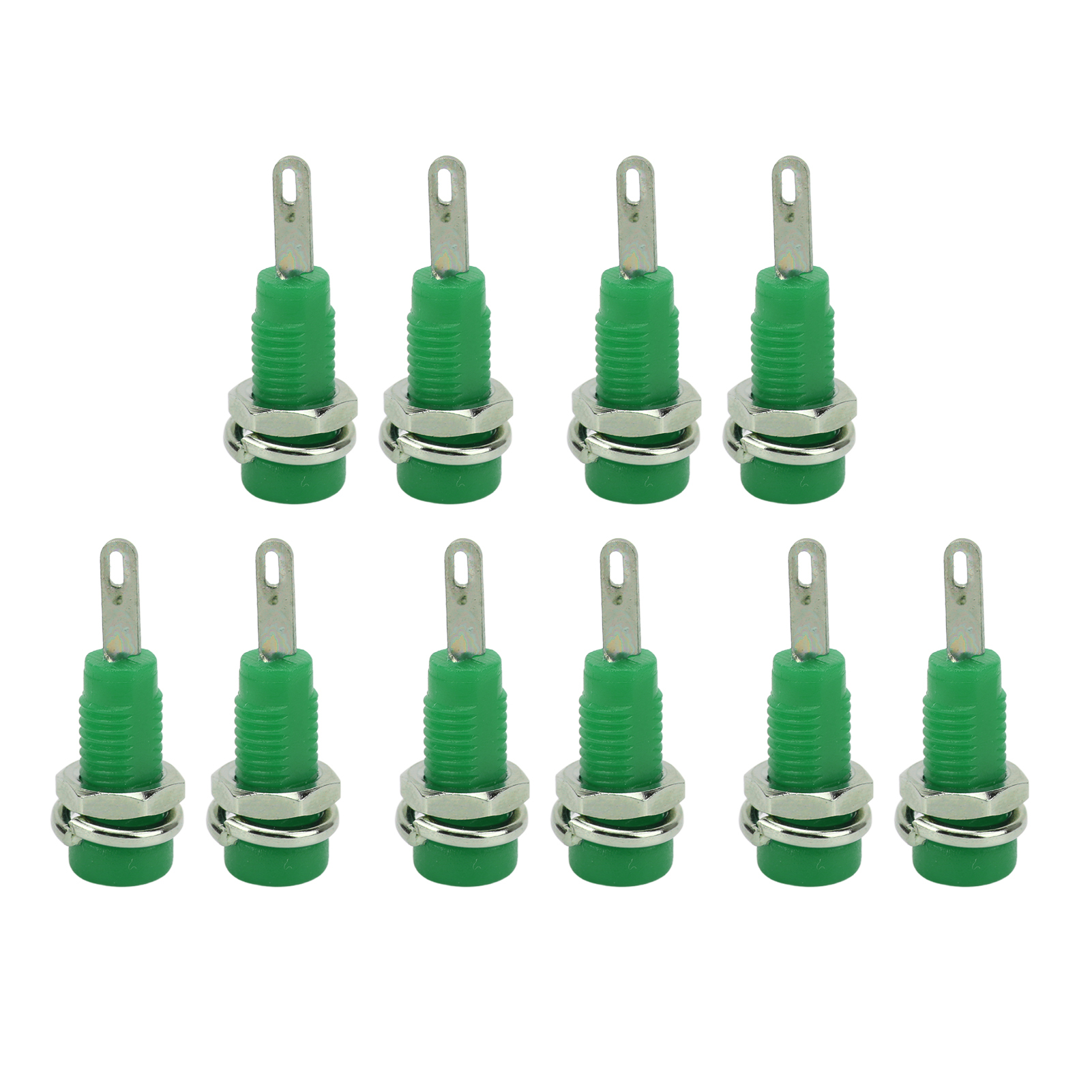 10 Stück J.40003 Bananenstecker 2 Mm Buchse Verlängerter Stiftleistenadapter Für Elektronische Instrumente Grün