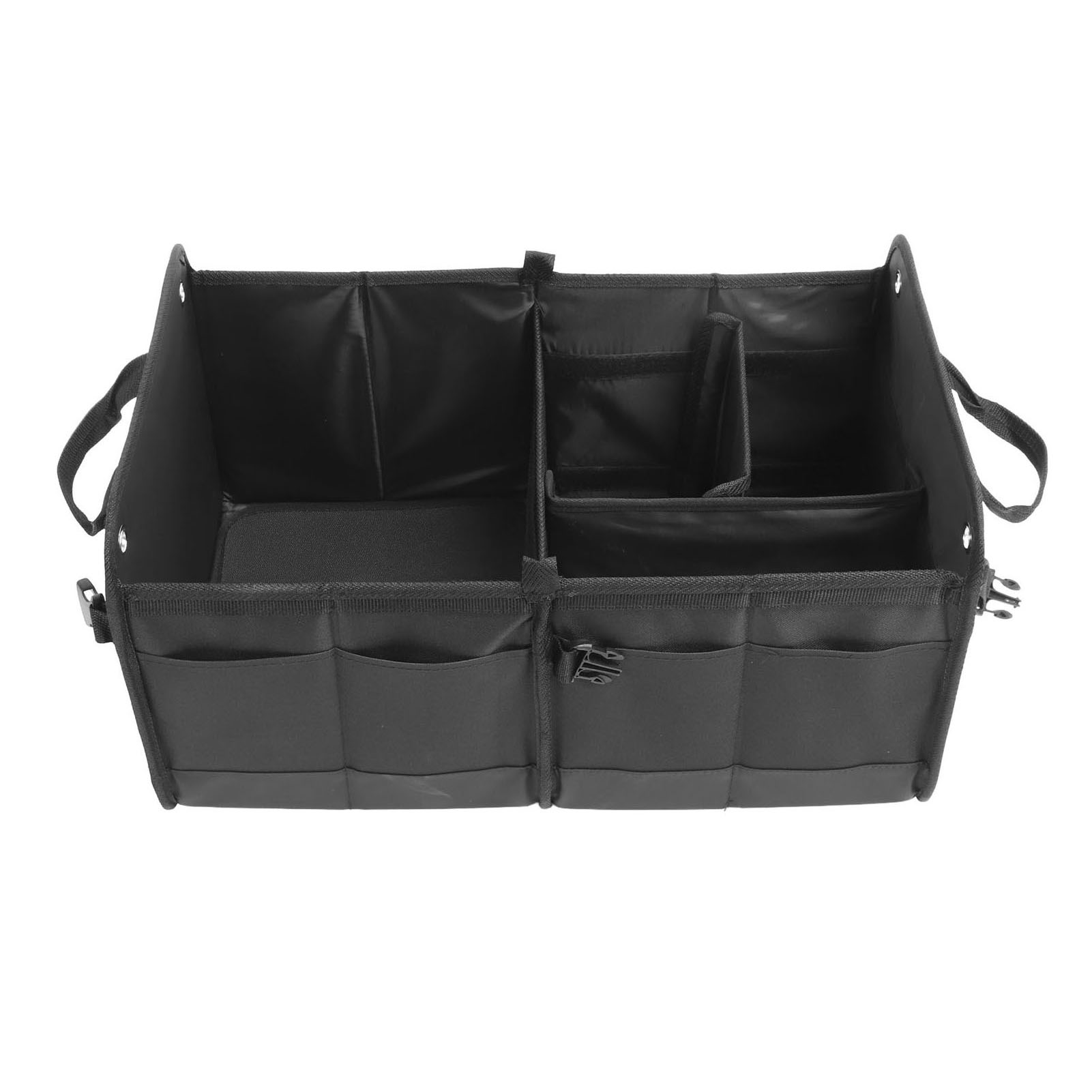 Zusammenklappbarer Und Faltbarer Kofferraum-organizer, Vielseitiger Einkaufsträger, Faltbare Aufbewahrungsbox Für Suvs, 1680d Oxford-gewebe, Pp-trennwände, Universell, 1 Box Und 2 Trennwände