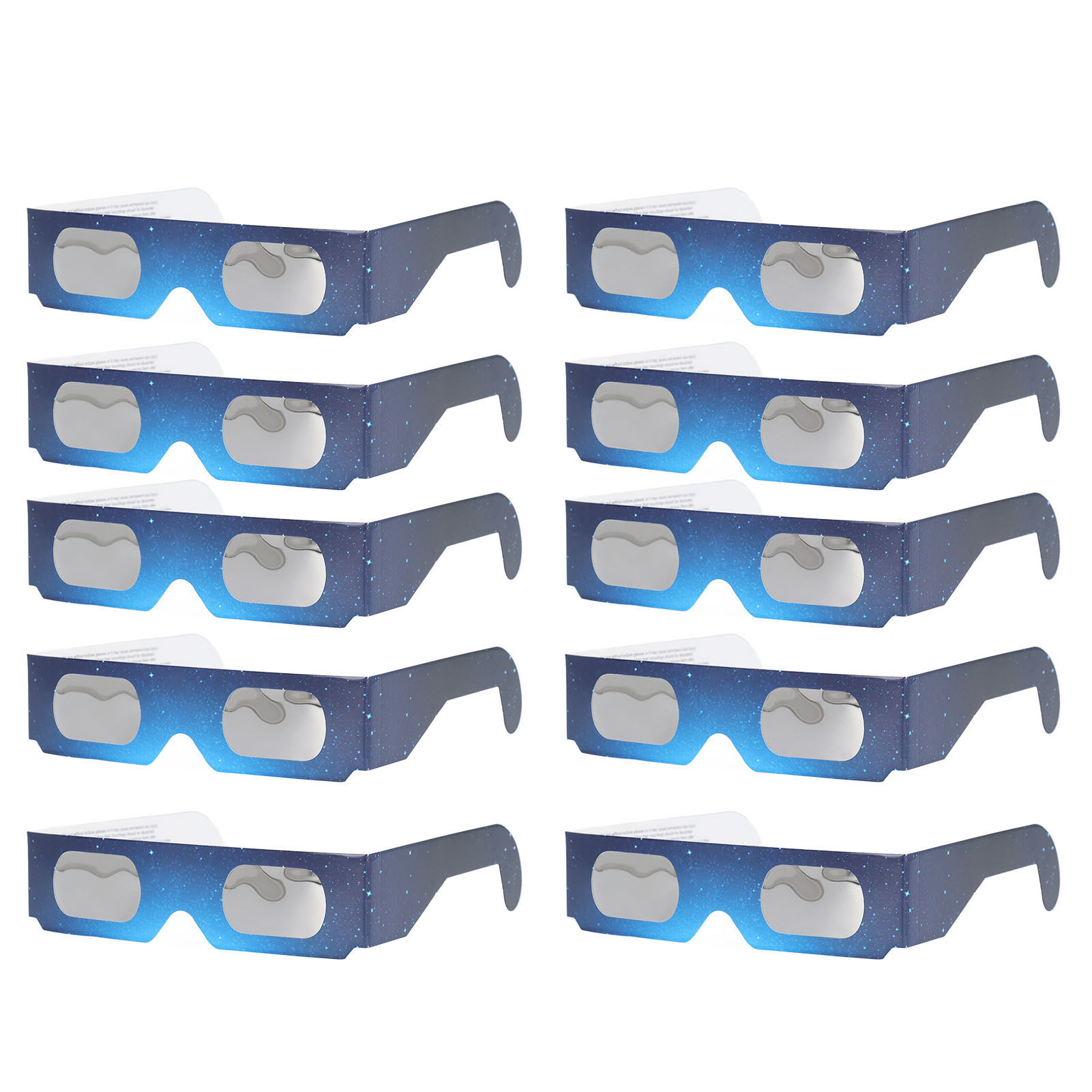 Set Mit 10 Sonnenfinsternisbrillen Aus Papier Mit Augenschutz Zur Beobachtung Der Sonne, Geeignet Für Kinder Und Erwachsene