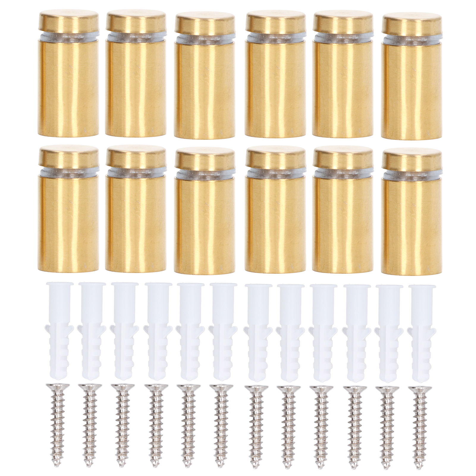 Set Mit 12 Schrauben Für Schildhalter Aus Edelstahl, Werbeaufschriften, 16 X 30 Mm, Glasbefestigung, Heimdekoration