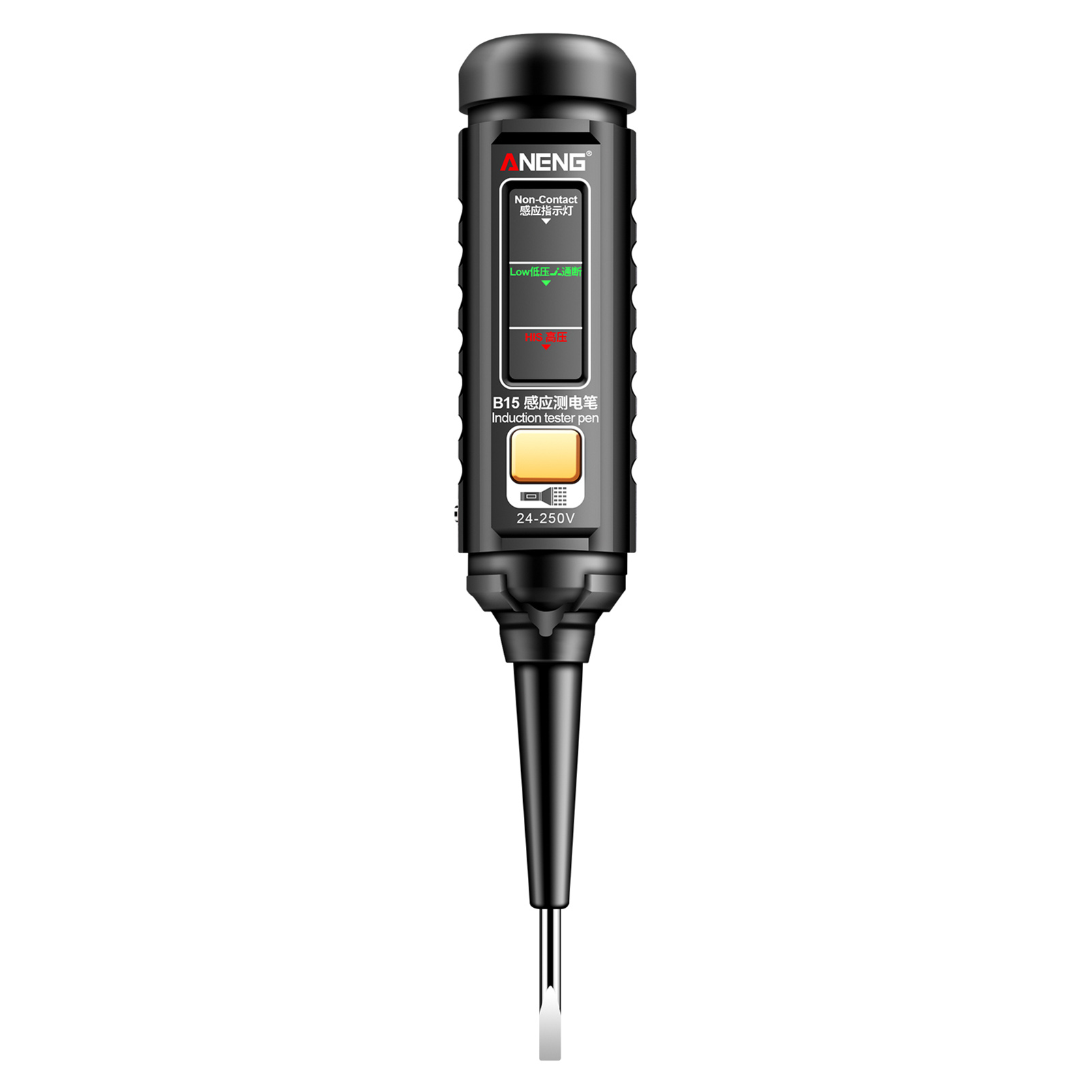 Aneng B15 Induktionsprüfstift Mit Led-farblicht, Wechselspannungsprüfer, Professioneller Schraubendreher Für Elektriker, 24 V–250 V