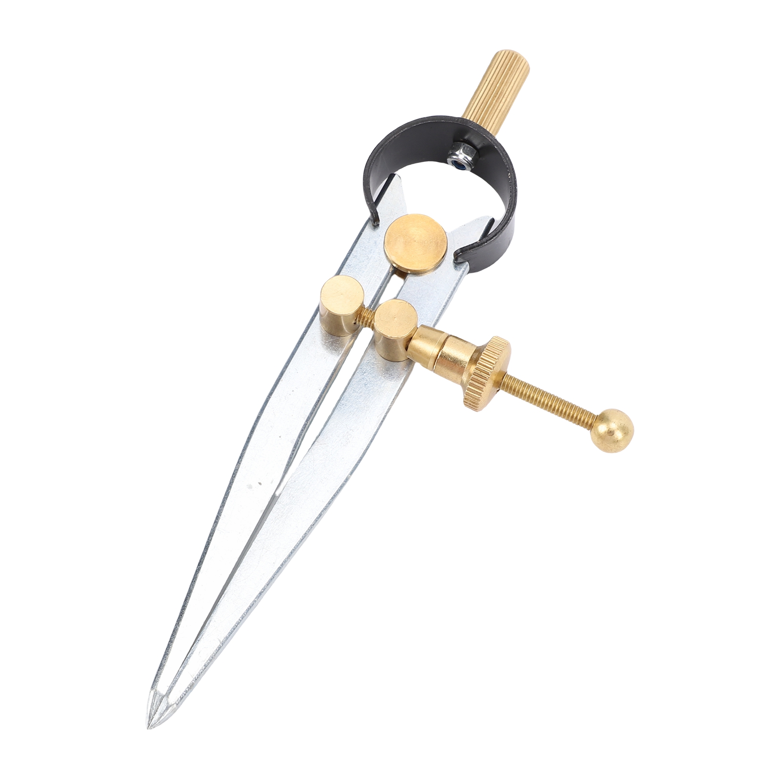 Verstellbarer, Arretierbarer 4-zoll-federzirkel Aus Stahl Und Messing, Leder-markierwerkzeug Für Holz-, Metall- Und Geometriearbeiten