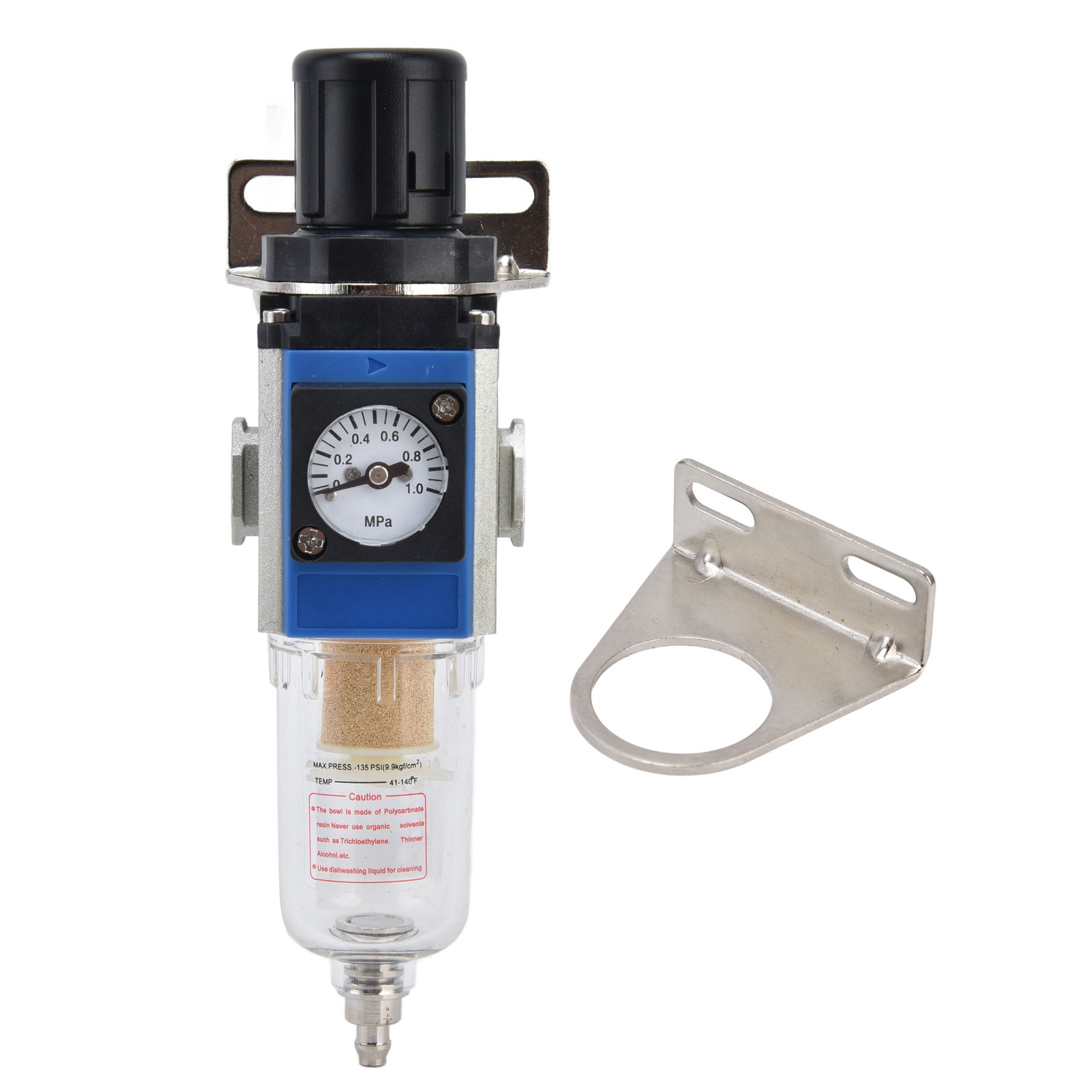 Hochpräziser, Selbstspannender Druckregler Mit Manometer Für Luftkompressoren, 10 Cm³ Tankinhalt, Gfr200-08 Pt1/4