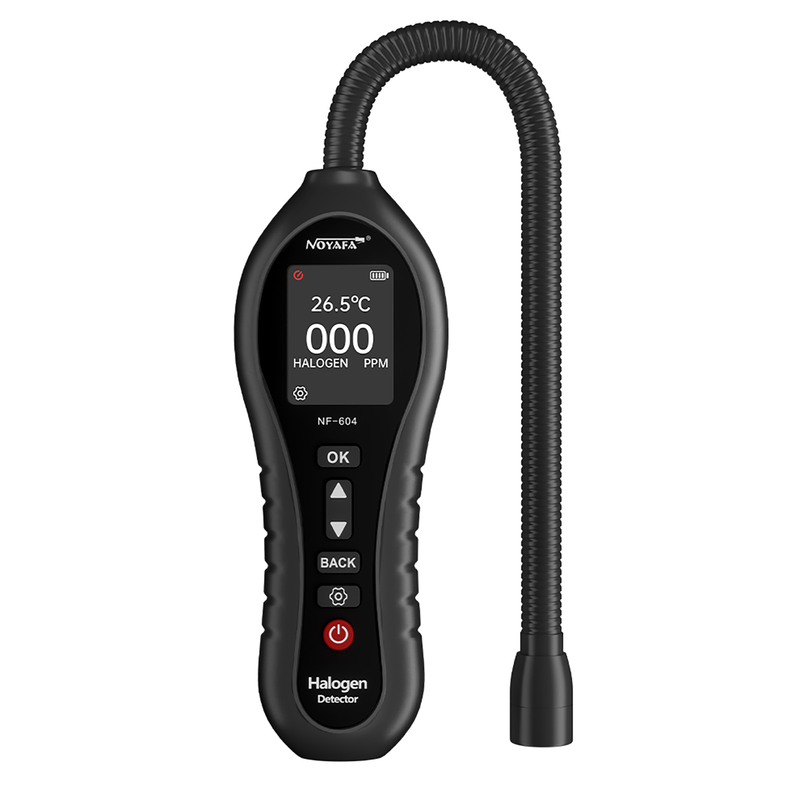 Noyafa Nf-604 Halogen-gasdetektor Und Freon-lecksuchgerät Für Klimaanlagen Und Kfz-kältemittel Mit 250 Mm Flexibler Sonde