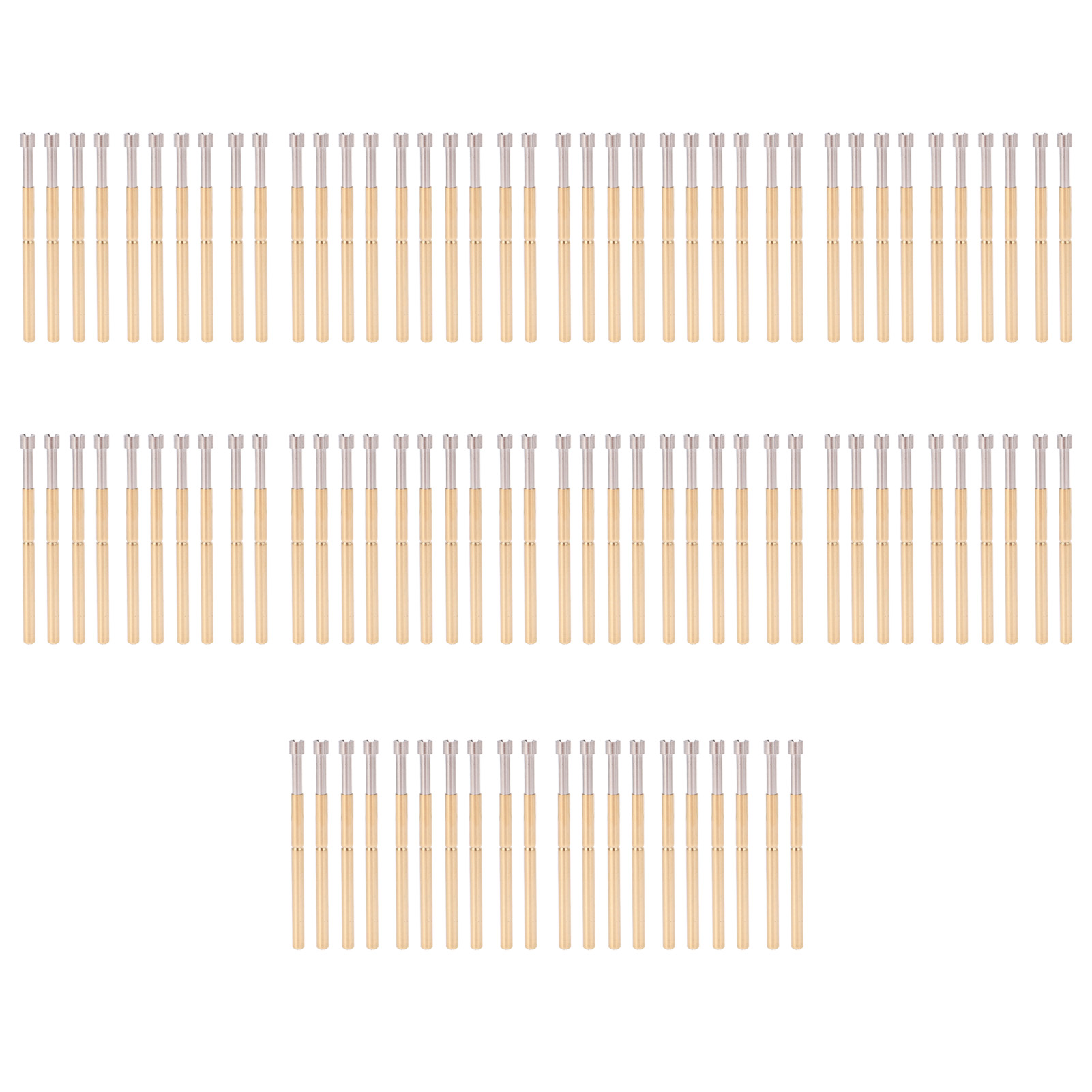 100 Stück Pogo-pins Mit Federbelastetem, Konkavem Kopf, Messing, Rohrdurchmesser 2,02 Mm, Länge 33,35 Mm, Leiterplatten-teststifte