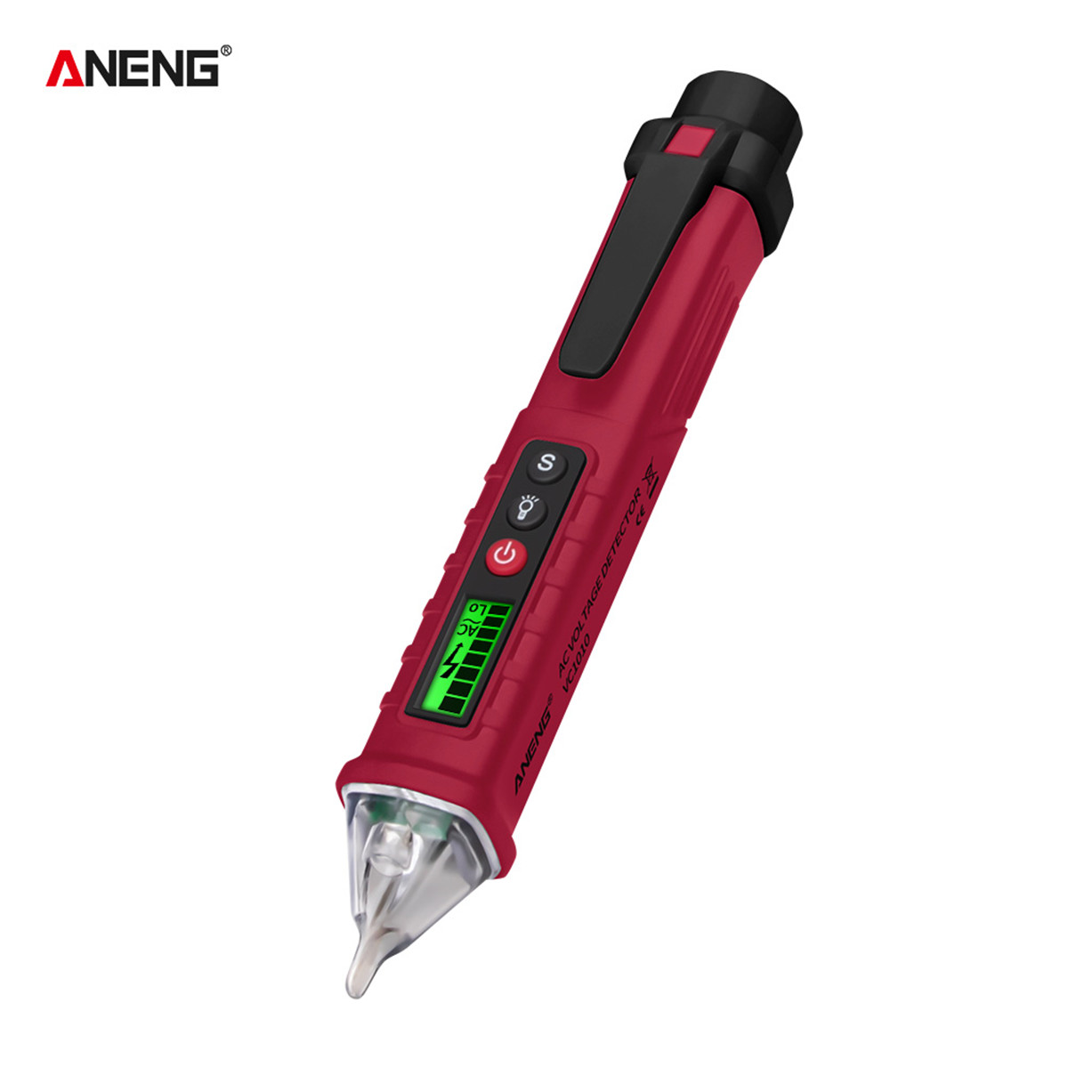 Aneng Vc1010 Berührungsloser Wechselspannungsprüfer Mit Variabler Empfindlichkeit, 12 V–1000 V Messbereich, Elektrischer Prüfstift, Tragbarer Spannungsprüfer Mit Lcd-bildschirm, Blinksignal Und Tasche
