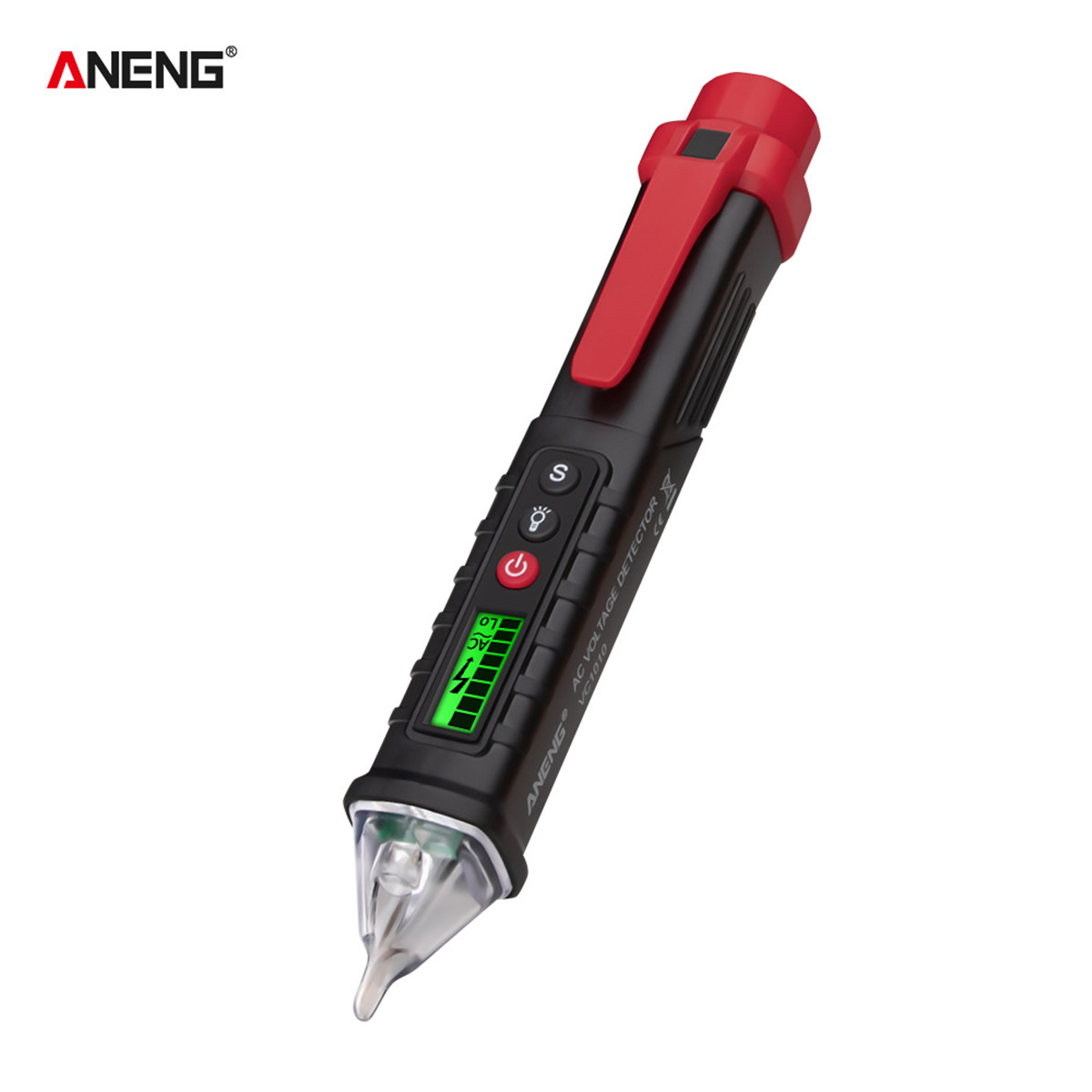 Aneng Vc1010 Berührungsloser Wechselspannungsprüfer Mit Variabler Empfindlichkeit (12–1000 V), Elektrischem Prüfstift Mit Lcd-display, Tragbarem Spannungsprüfer Mit Signalton Und Blinklichtern.