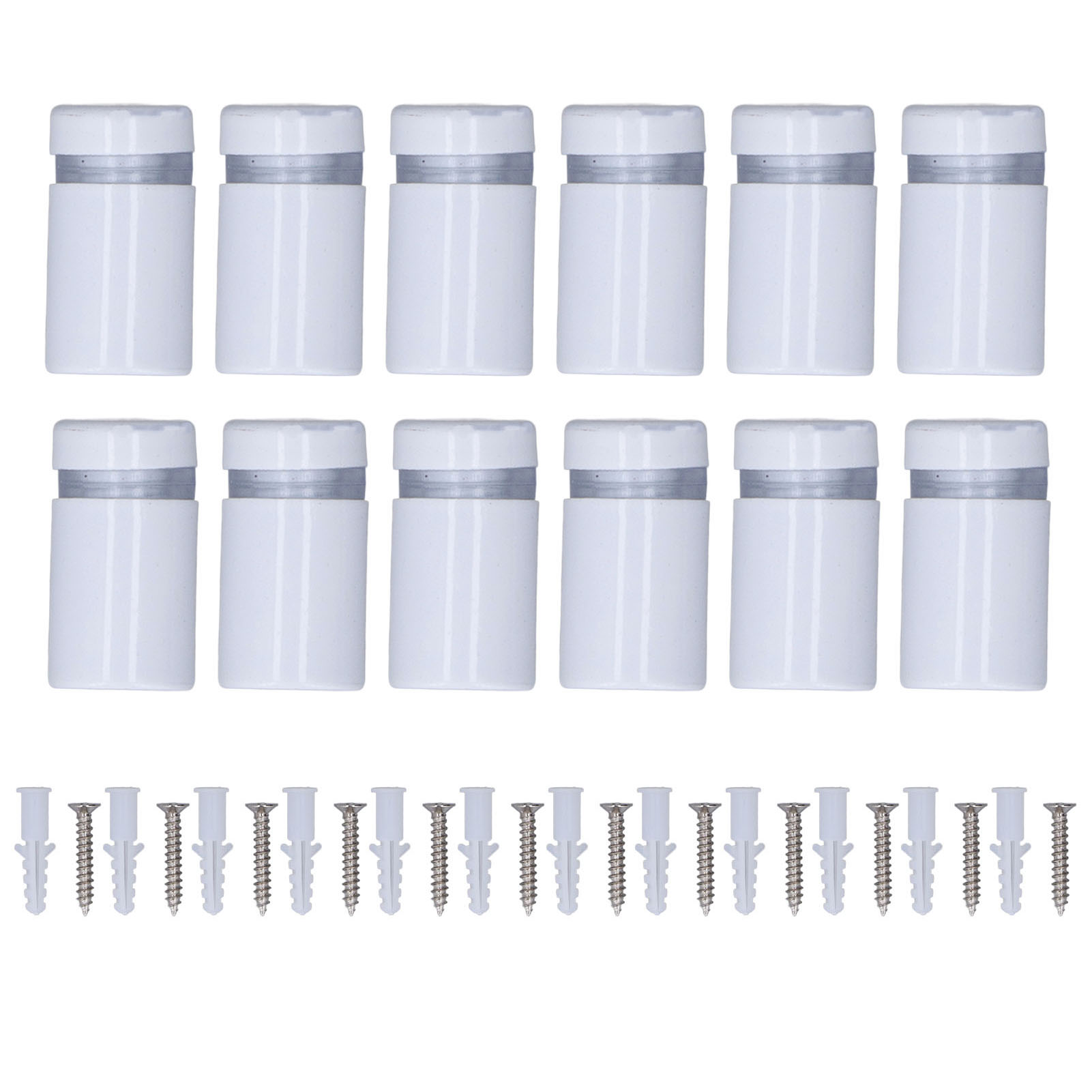 Set Mit 12 Edelstahl-abstandsschrauben 12x20mm Zur Wandmontage Für Werbeschilder